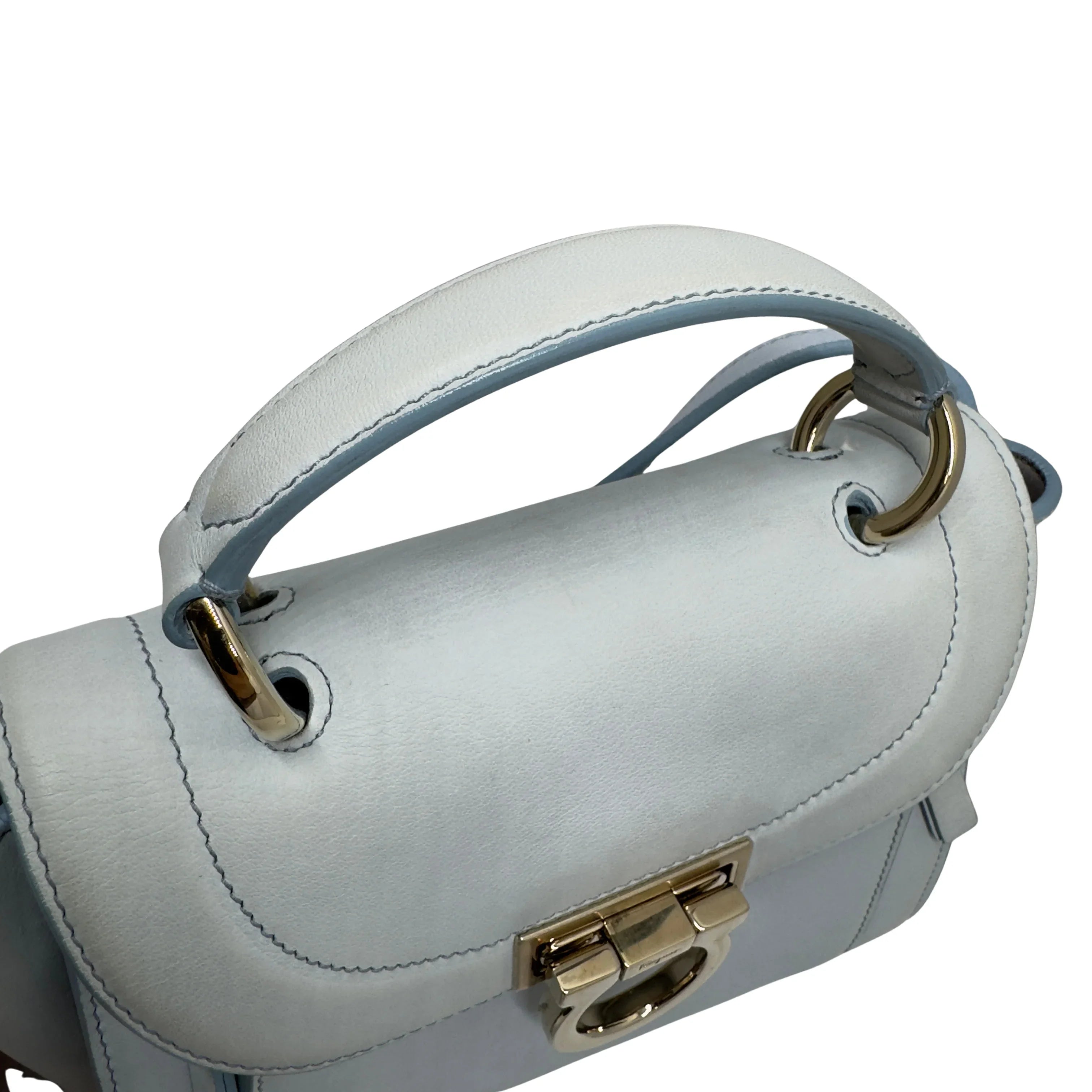 Salvatore Ferragamo Sofia Rainbow Shoulder Bag Baby Blue - Lost Designer