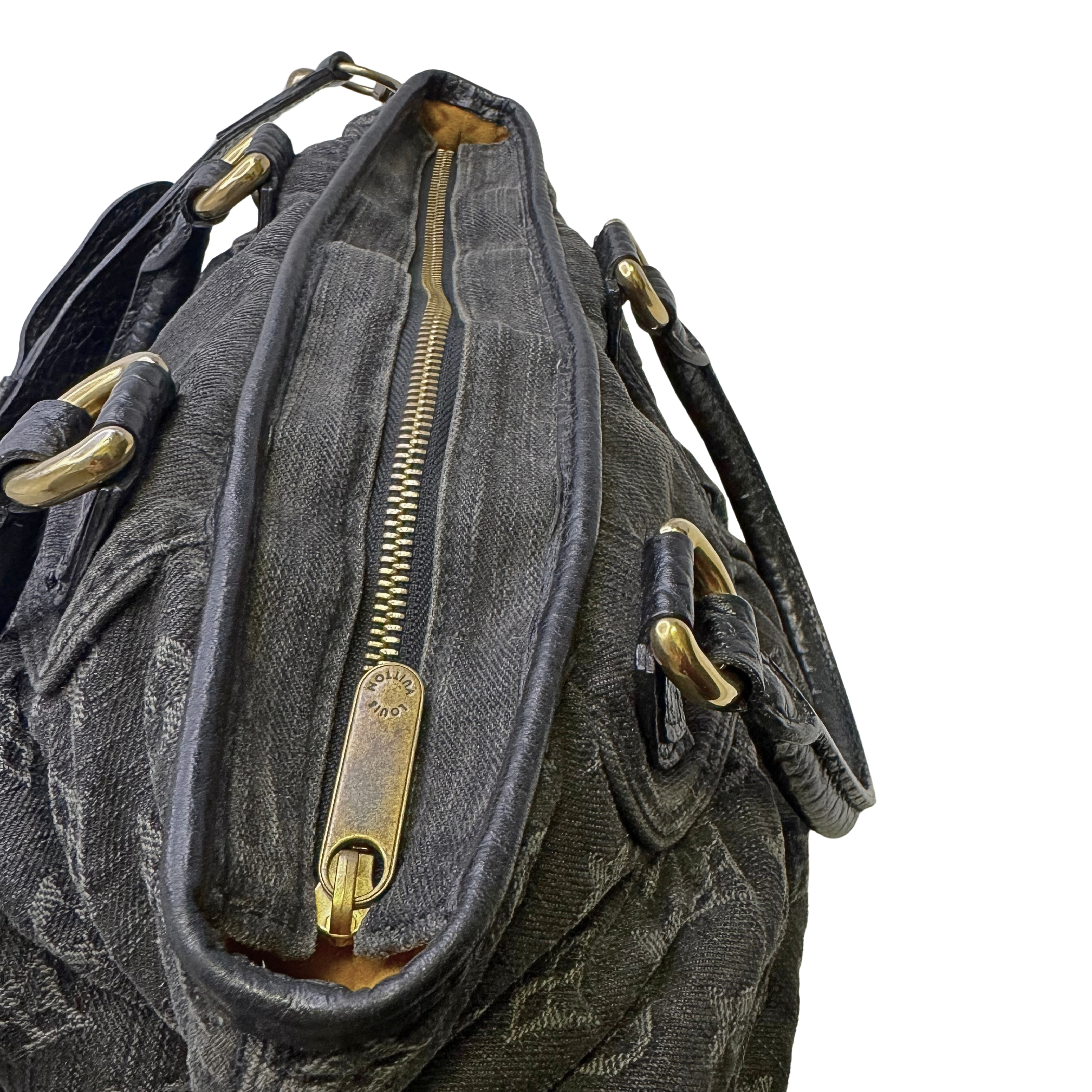 Louis Vuitton Neo Cabby MM Handbag Denim Black