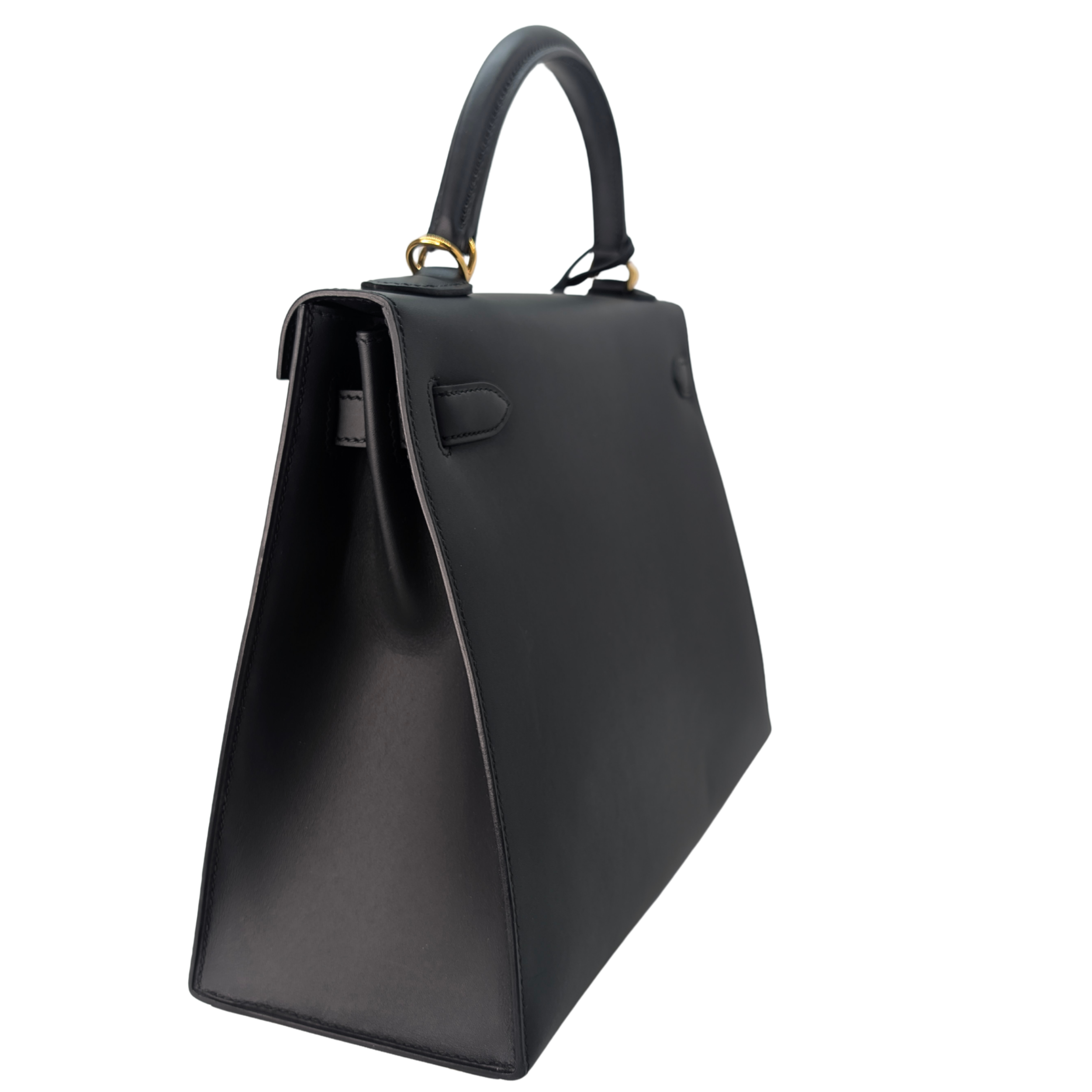 Hermes Kelly 32 Sellier Sombrero Box Leather GHW Matte Black X Stamp