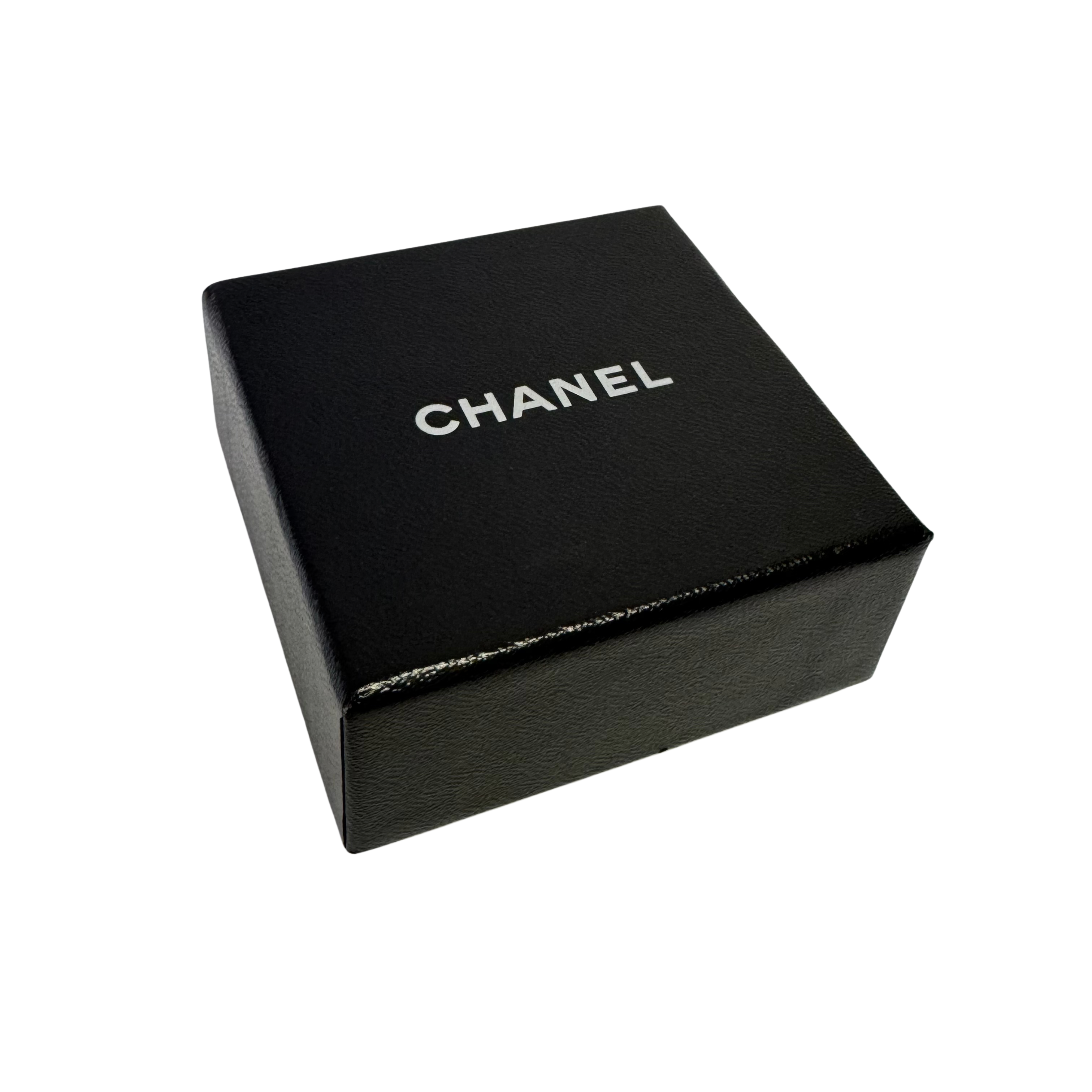 Chanel CC Earrings Metallic Gunmetal