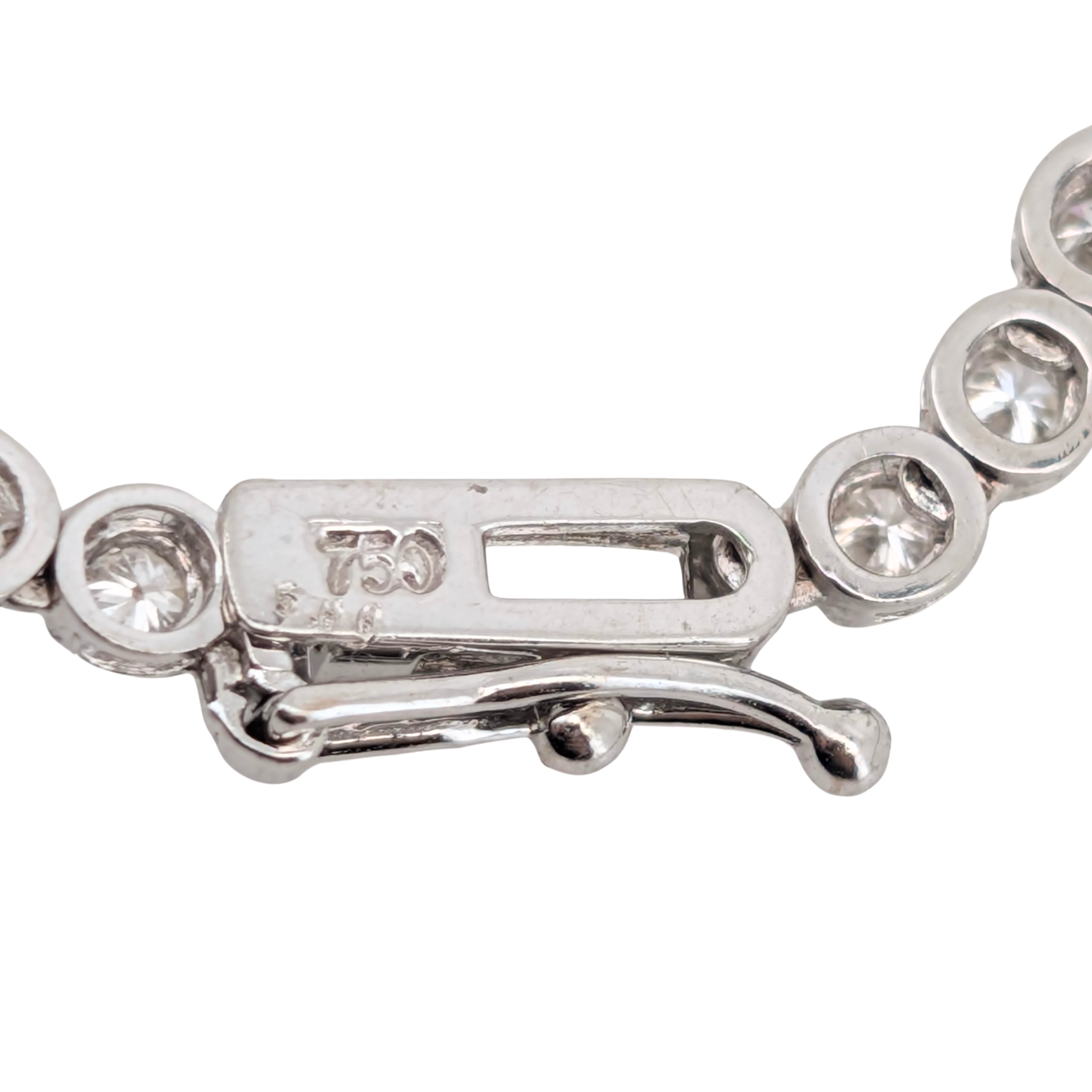 5.00Ct Natural Diamond Tennis Necklace In 18K White Gold