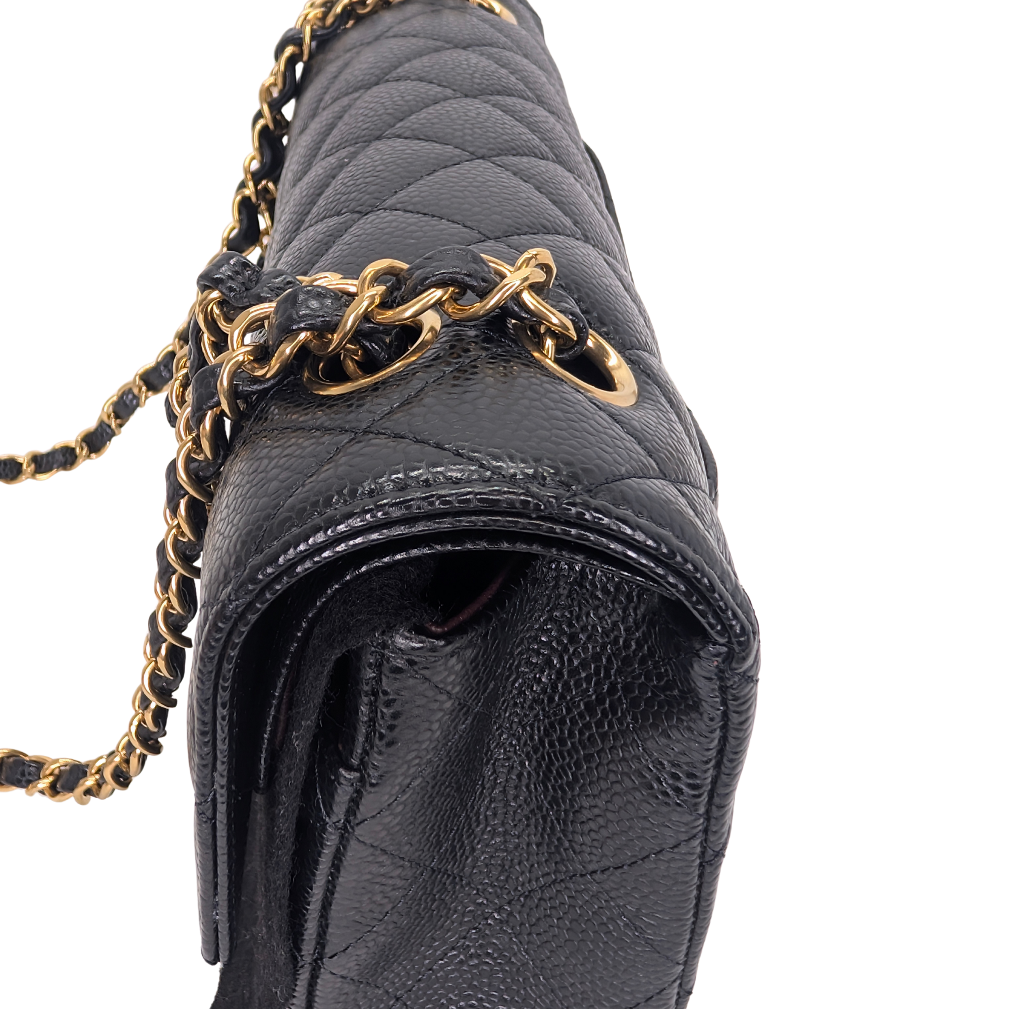 Chanel Classic Flap Bag Caviar Leather Medium Black