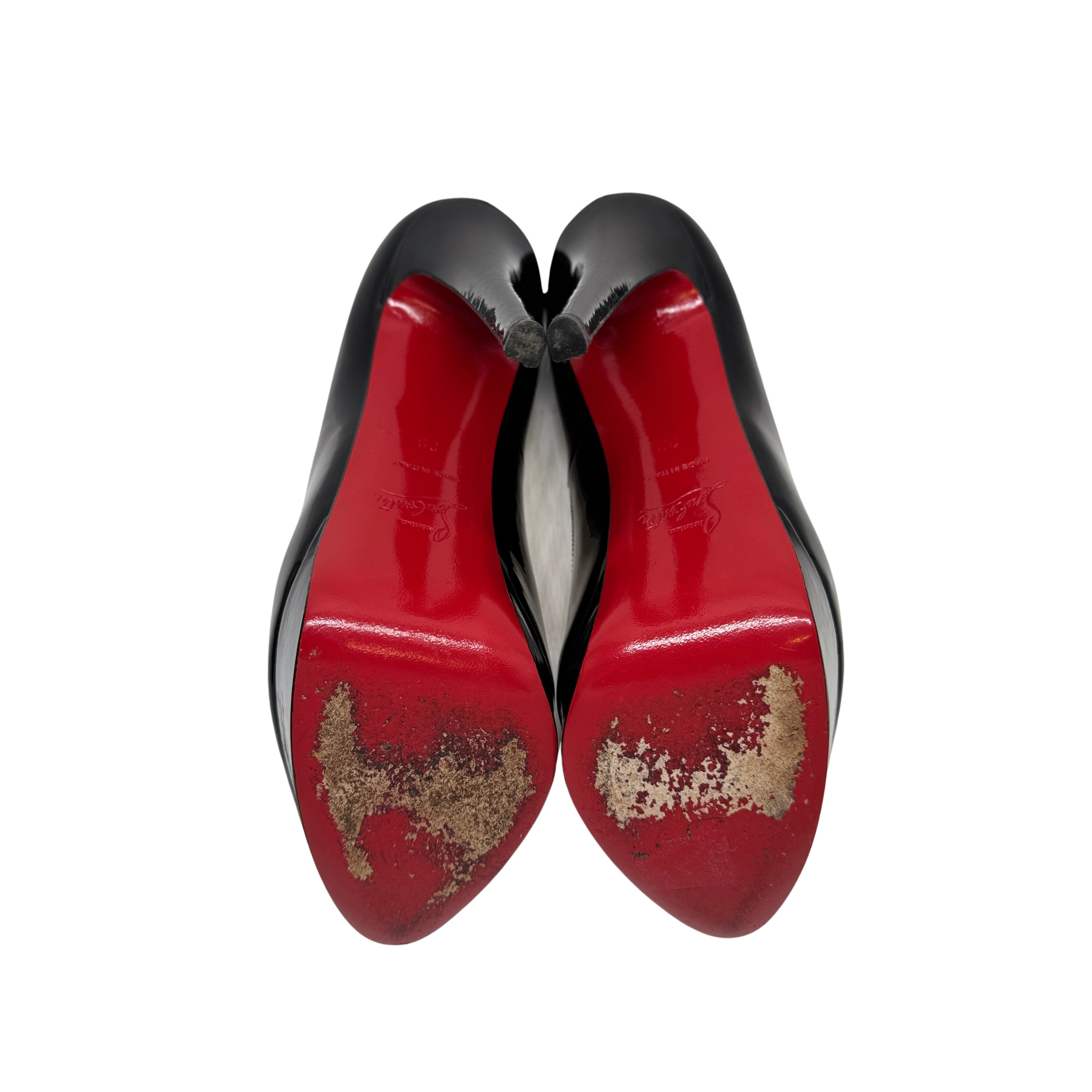 Christian Louboutin Lady Peep Red Bottom Pumps Black 38