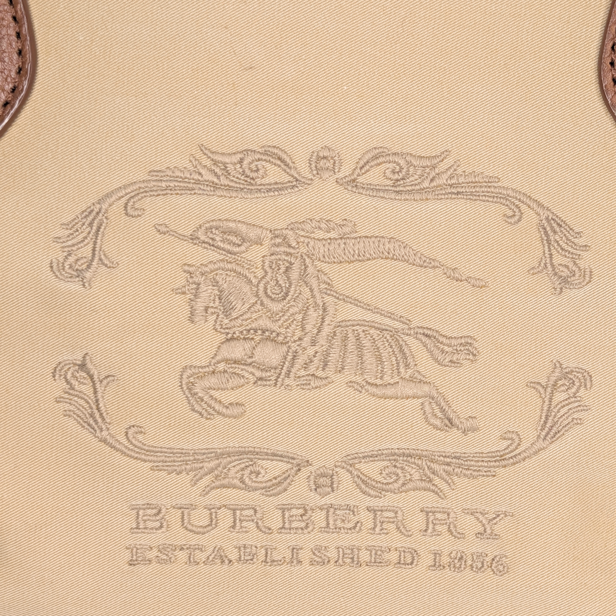 Burberry Embroidered Canvas X Leather Bowling Shoulder Bag