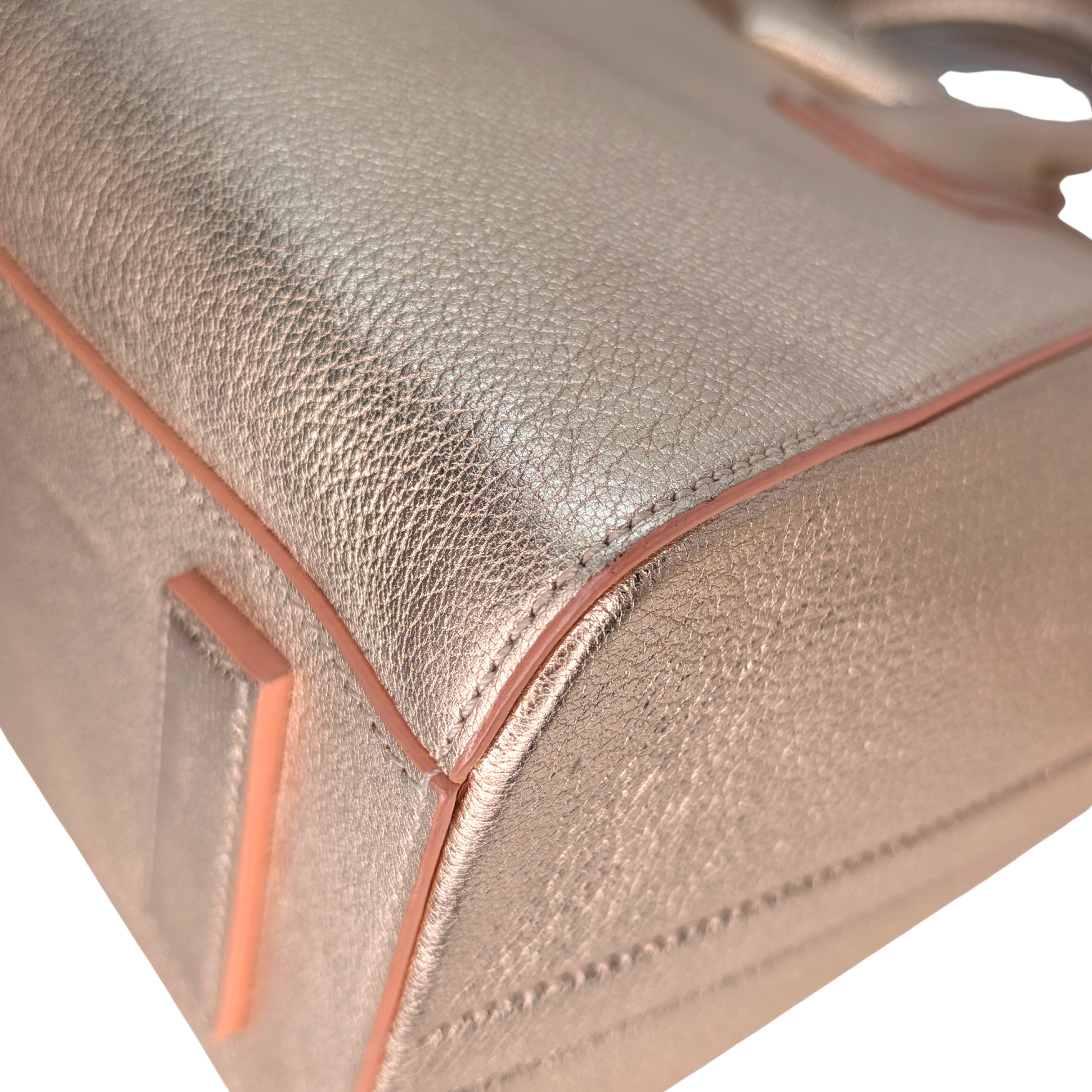 Givenchy Antigona Small Sugar Goatskin Metalic Pink Bag