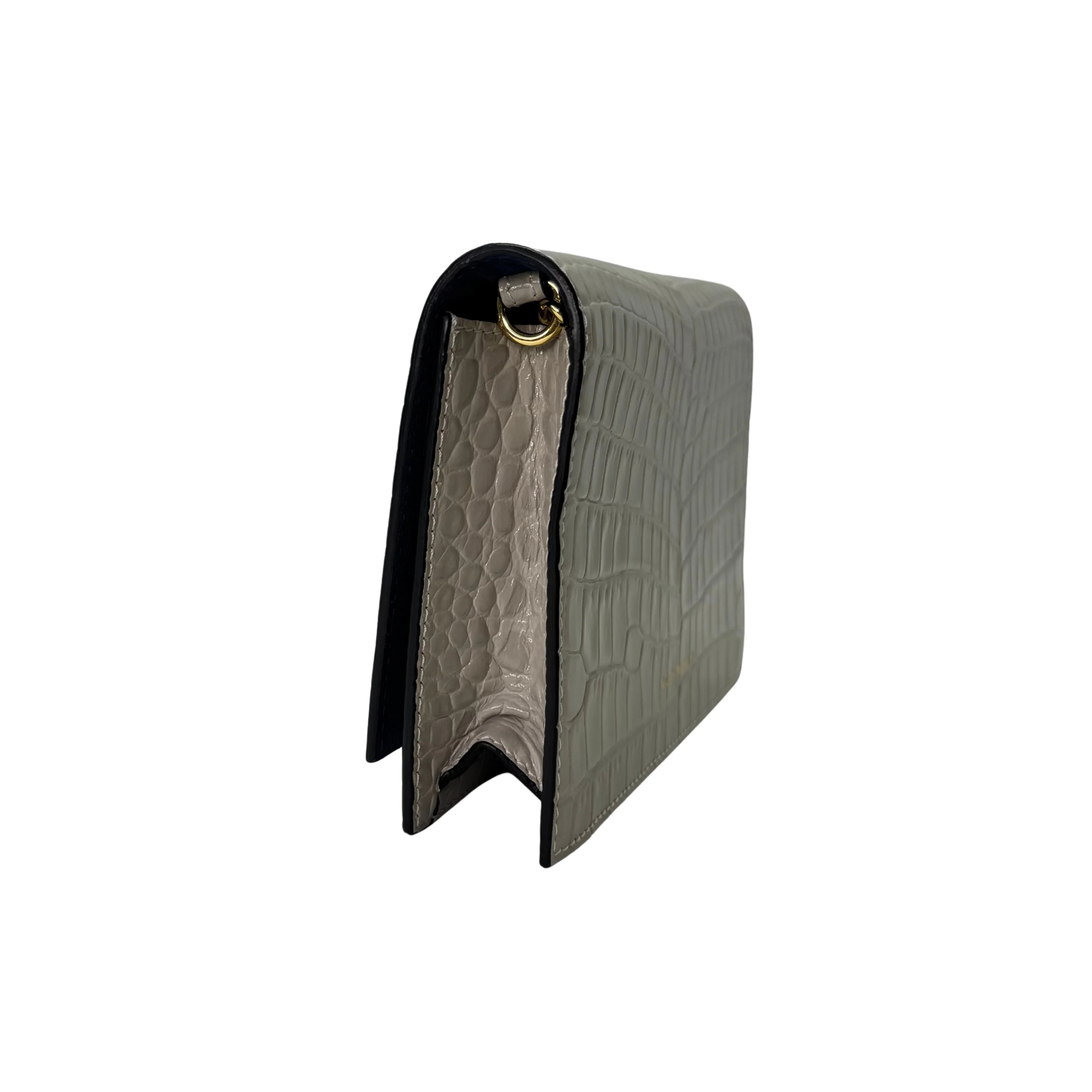 Alexander McQueen Skull Crossbody Bag Leather Grey White - Lost Designer