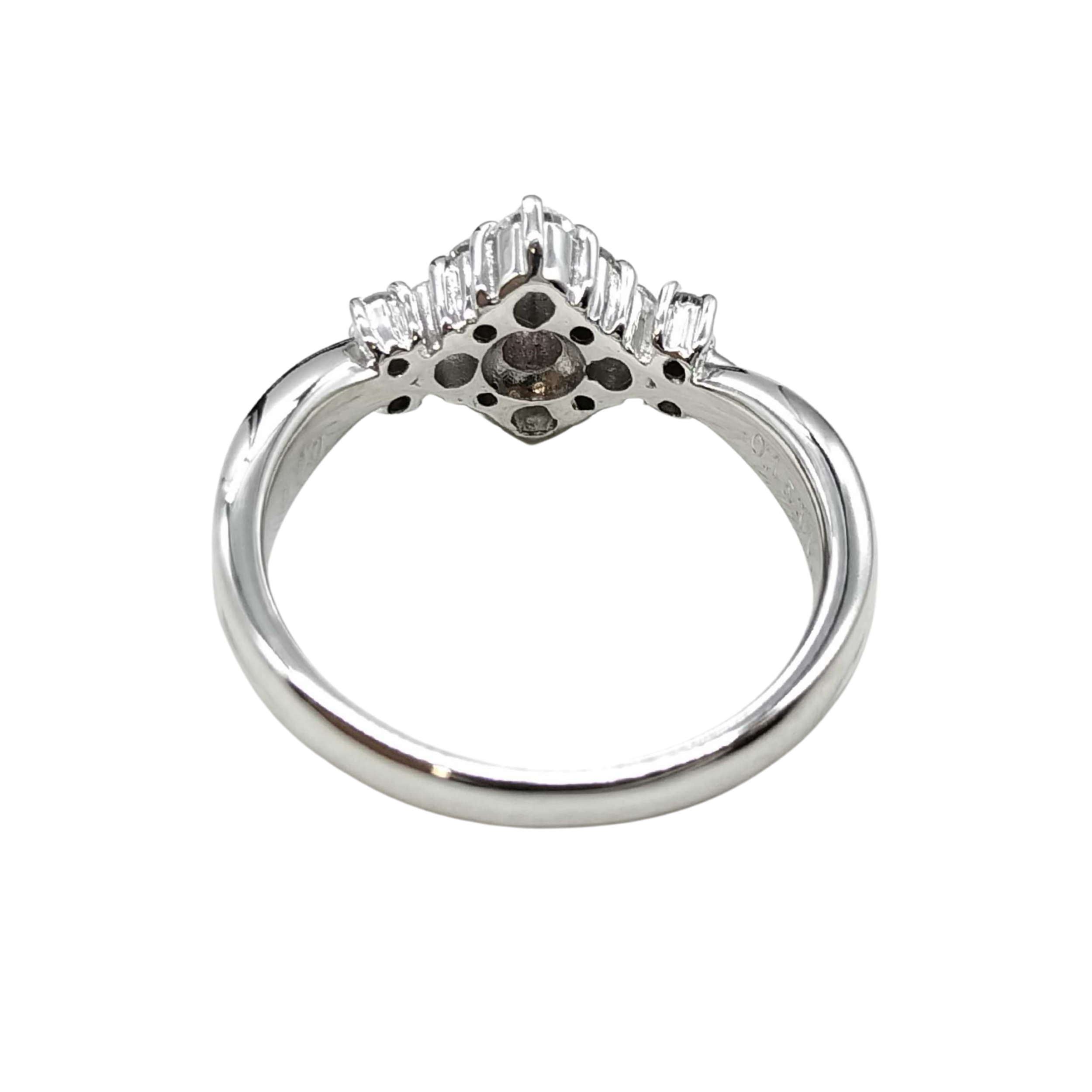 0.15Ct Natural Pink Diamond & 0.30Ct White Diamonds Halo Ring In Platinum