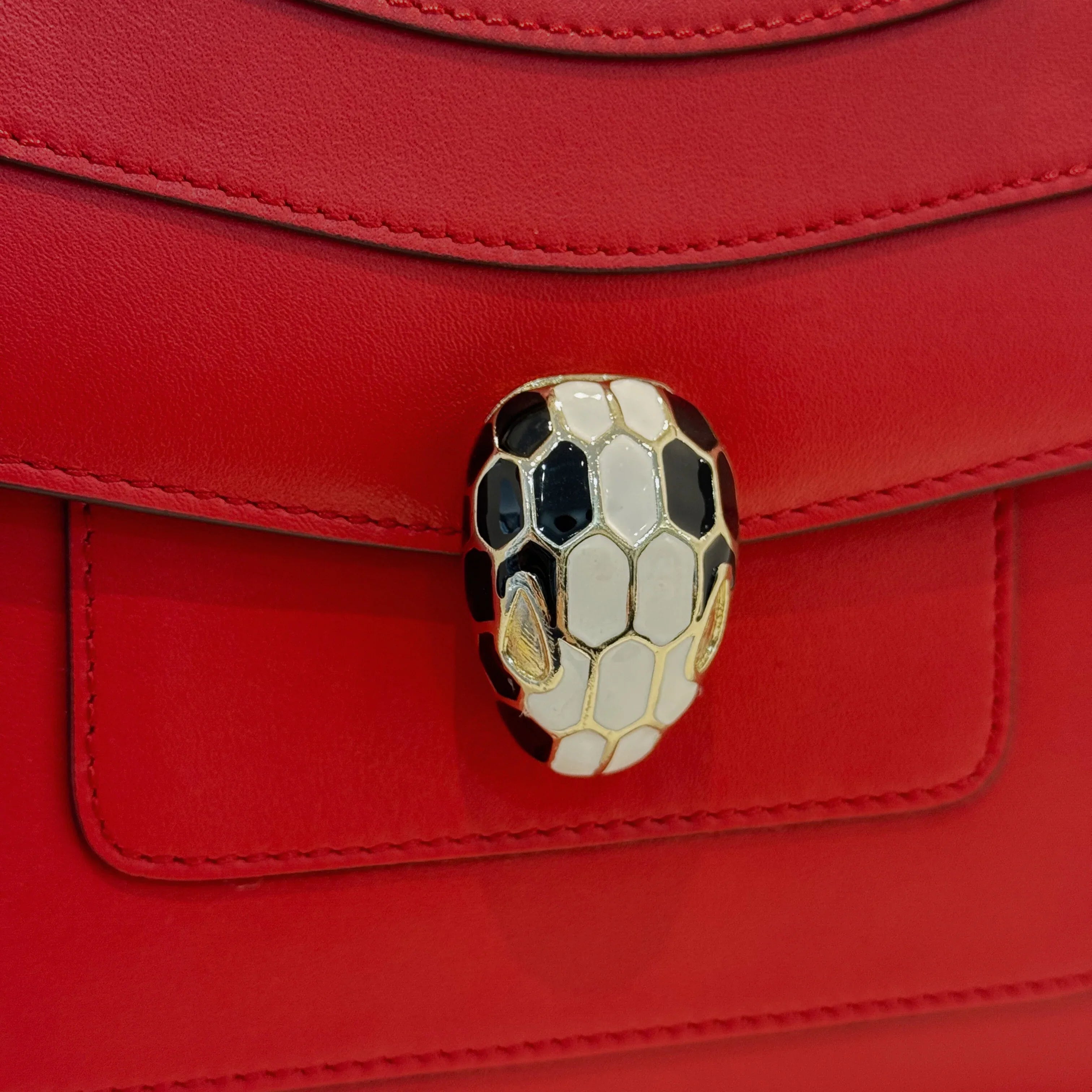 Bvlgari Serpent Forever Shoulder Bag Calfskin Red - Lost Designer