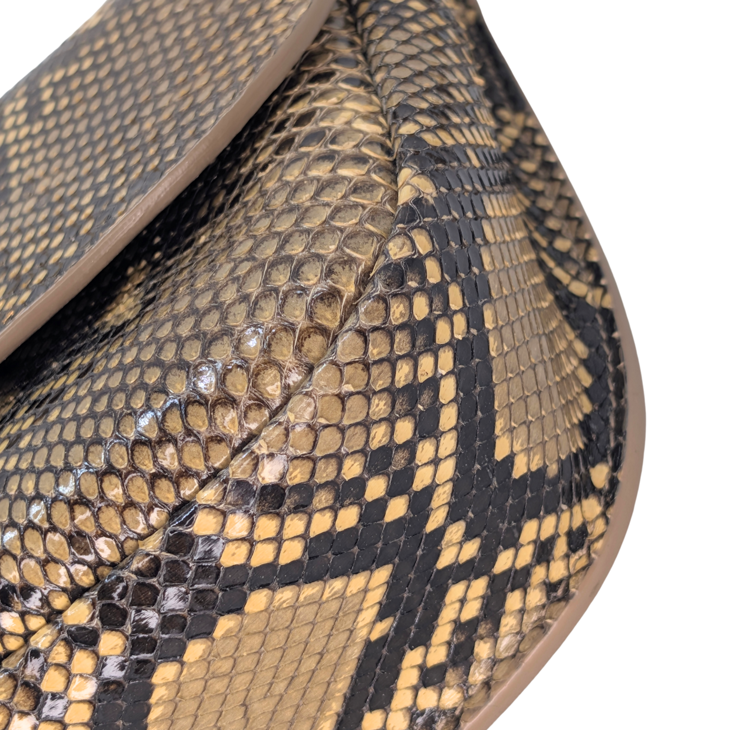 Saint Laurent Kaia Neutral Python Small Bag