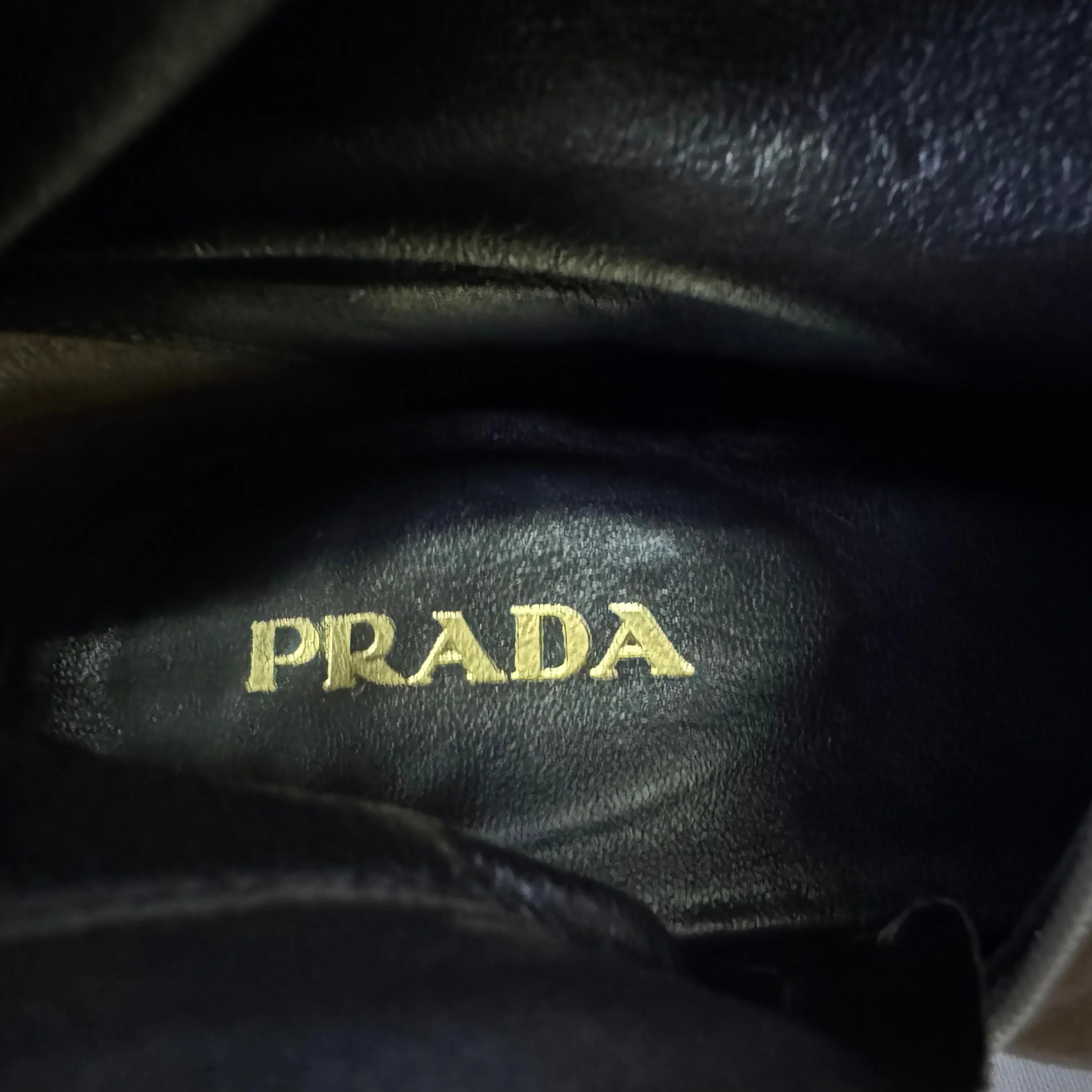 Prada Brown Leather Knee High Flat Boots Size 39