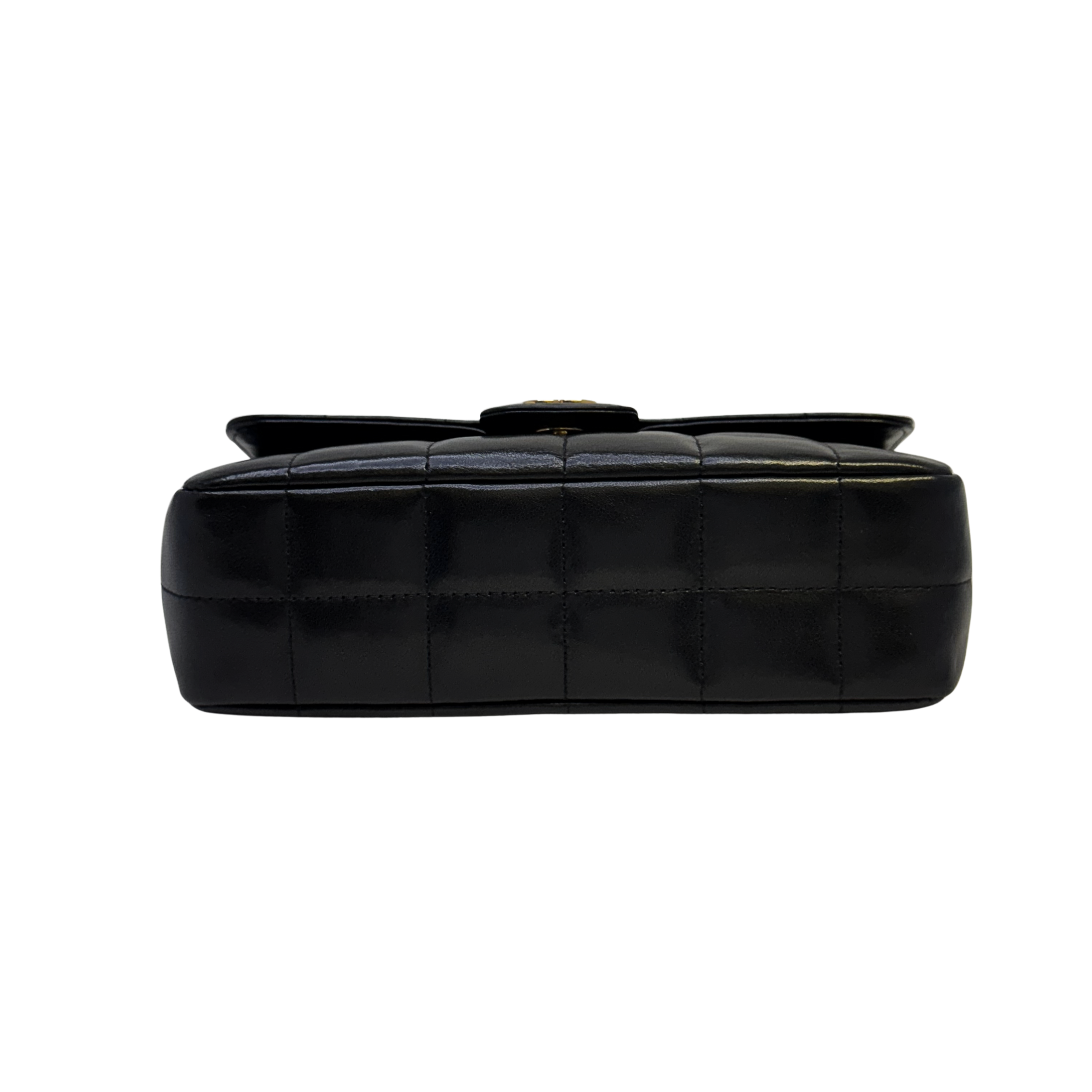 Chanel Bar Quilted Shoulder Bag Leather Black