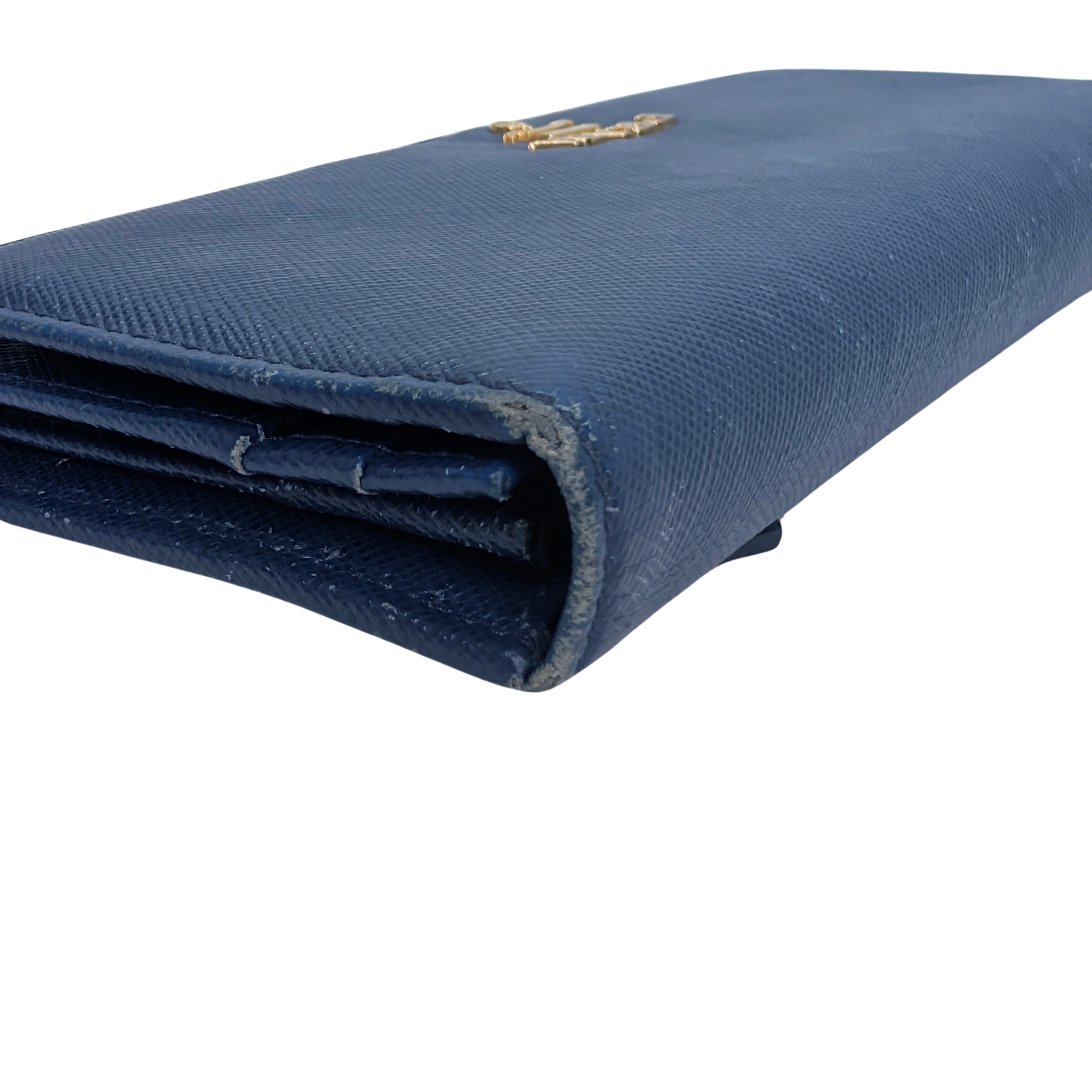Prada Saffiano Leather Navy Blue Long Wallet