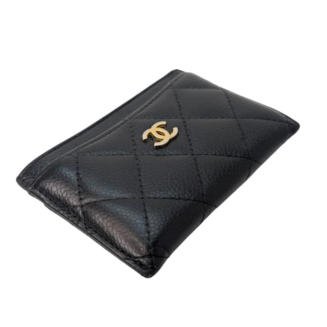 Chanel Classic Black Card Holder Black - Lost Designer
