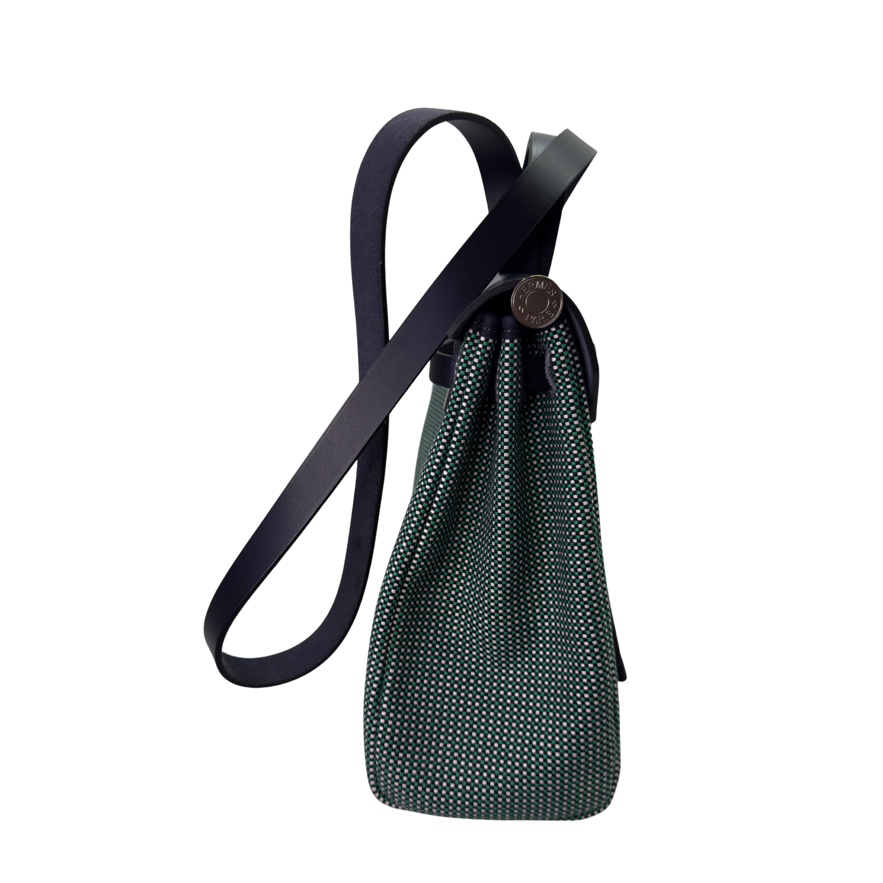 Hermés Herbag Zip 31 Criss Viking Quadrille Dark Green/Navy