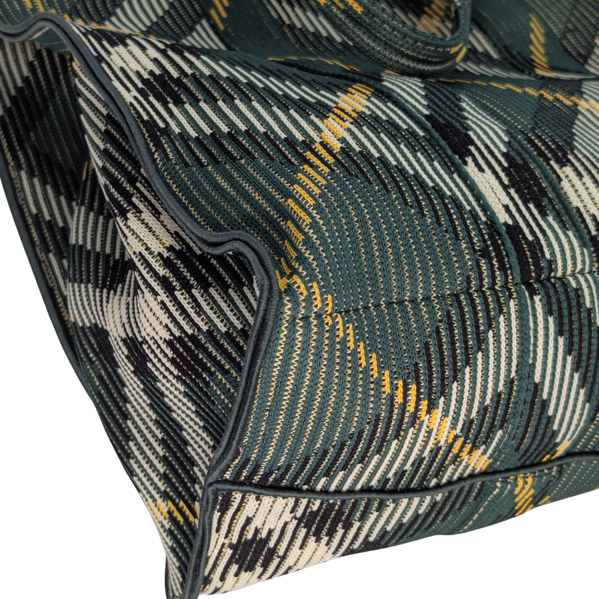 Burberry Medium Green Check Knitted Tote Bag