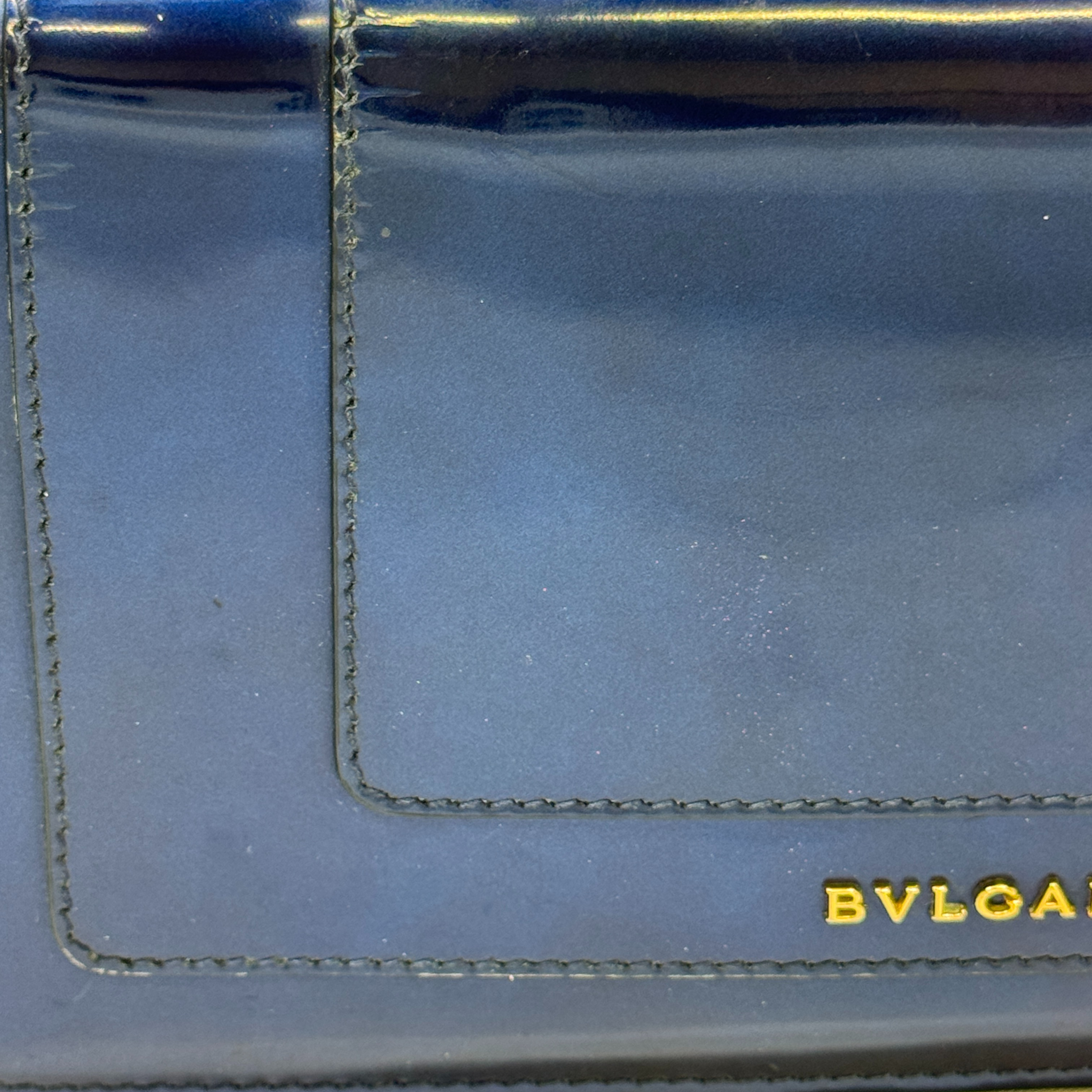 Bvlgari Serpenti Forever Chain Crossbody Bag Navy Blue