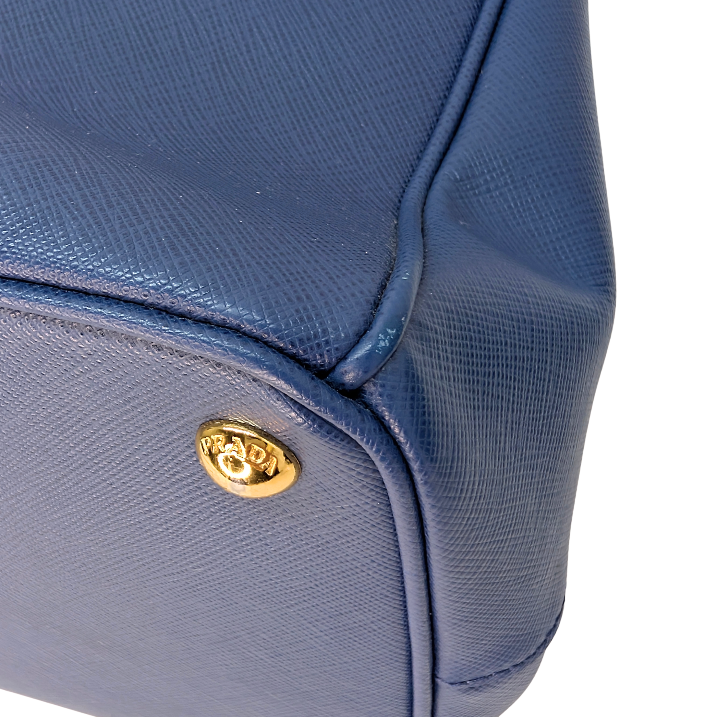 Prada Saffiano Lux Galleria Large Double Zip Tote Navy