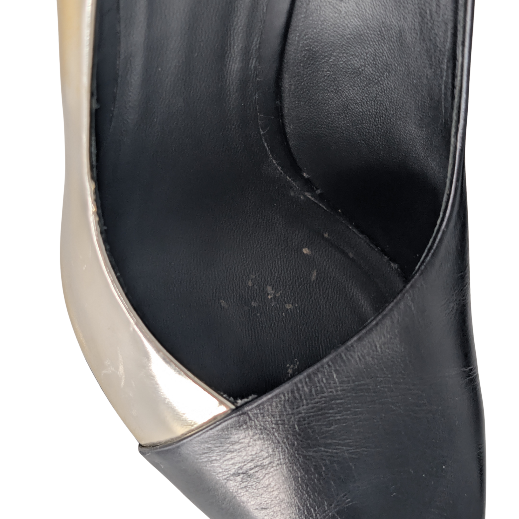 Balmain Pointed Toe Pumps Black/Gold 39