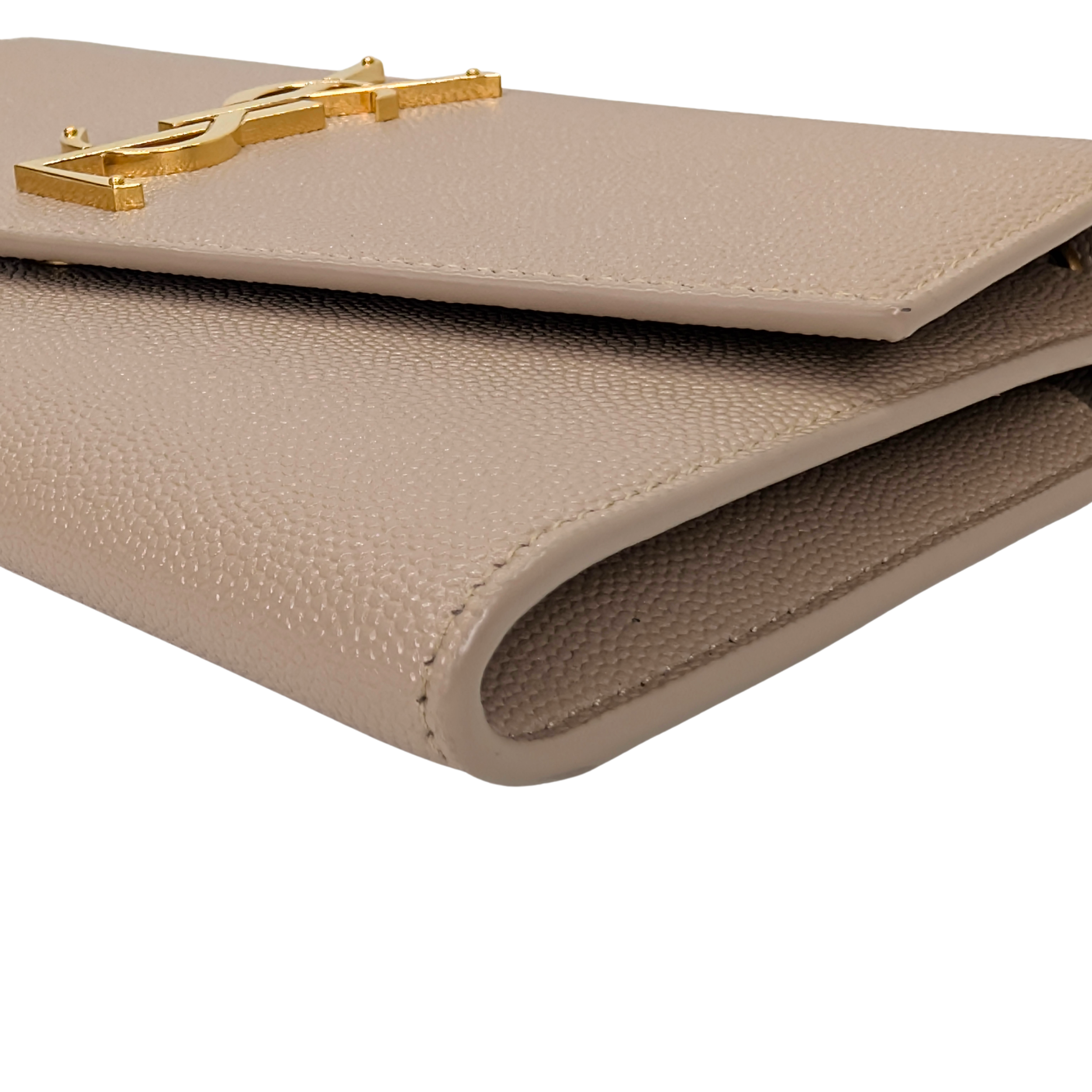 Yves Saint Laurent Uptown Wallet on Chain Dark Beige