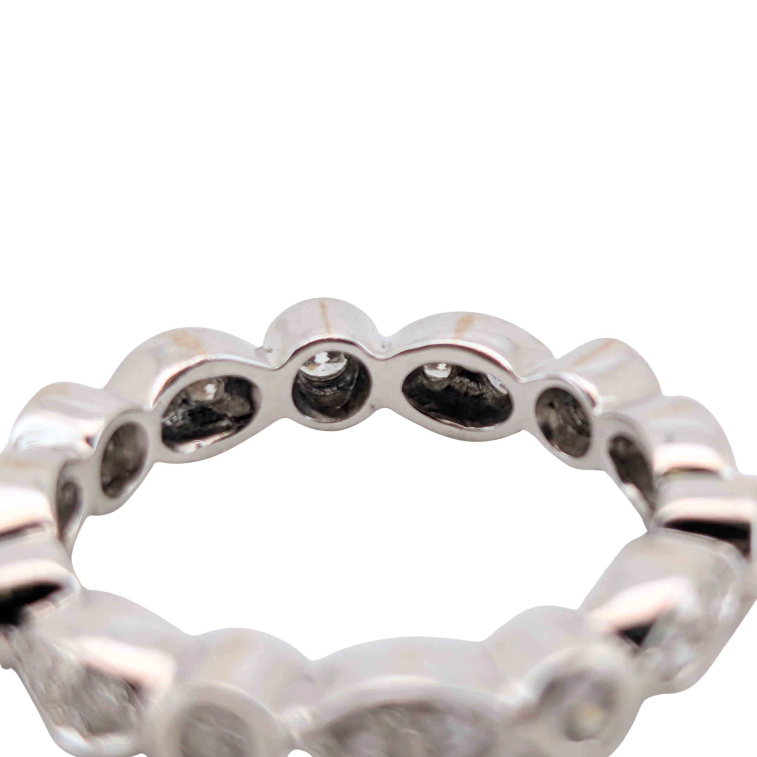 0.50Ct Natural Diamond Marquise Motif Eternity Band Ring In 18K White Gold