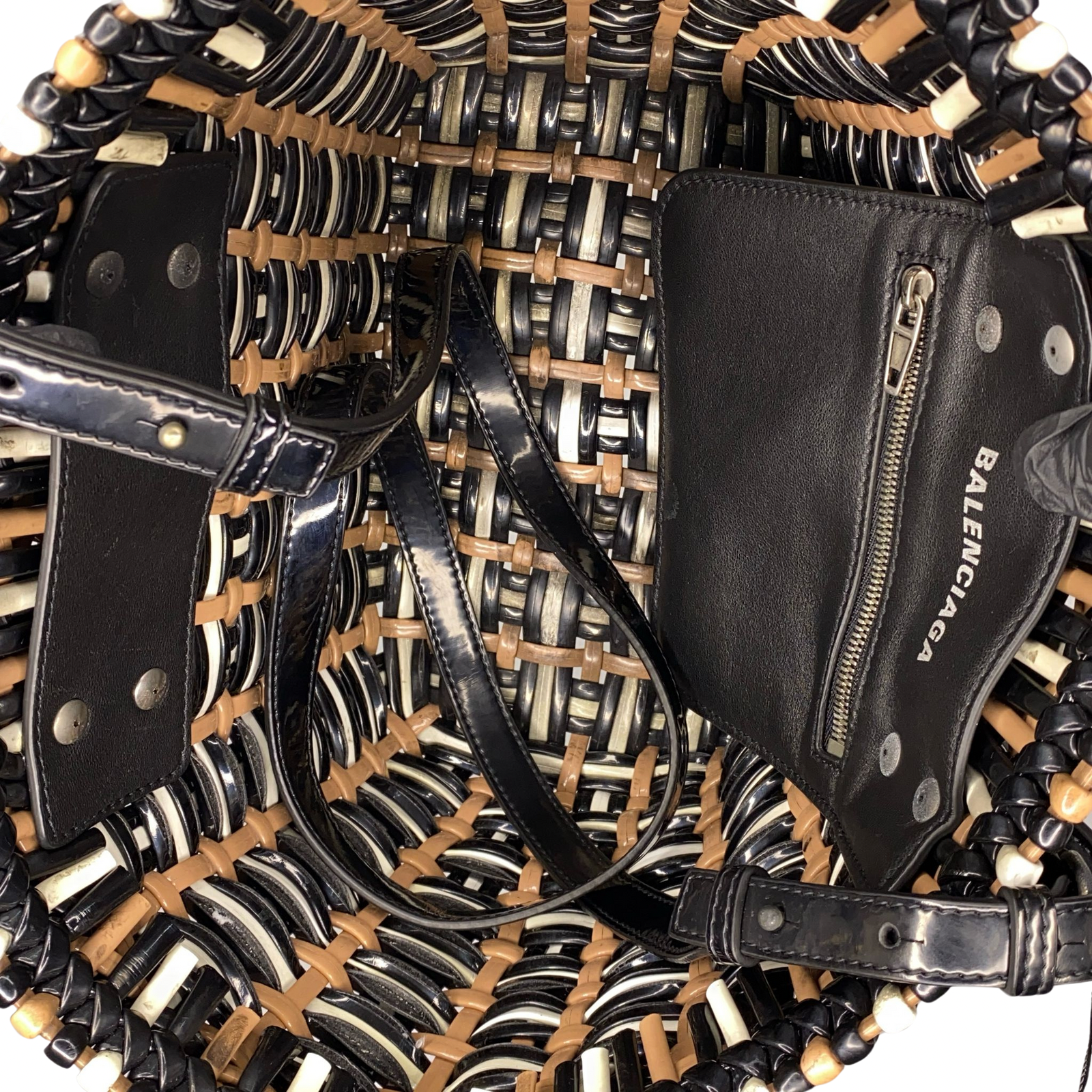 Balenciaga Bistro Panier Vinyl Tote Bag Crossbody Bag