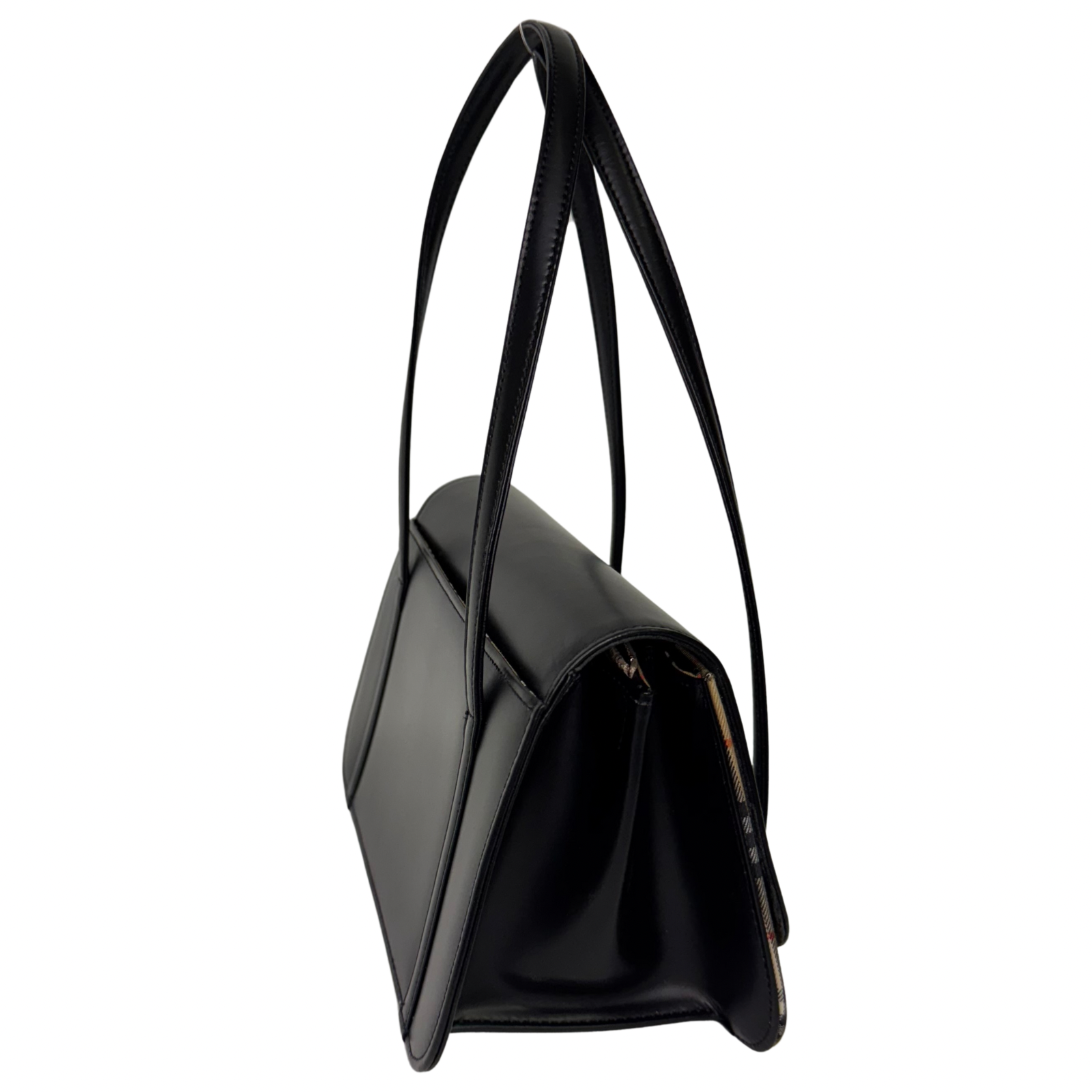 Burberry Nova Check Leather Flap Shoulder Bag