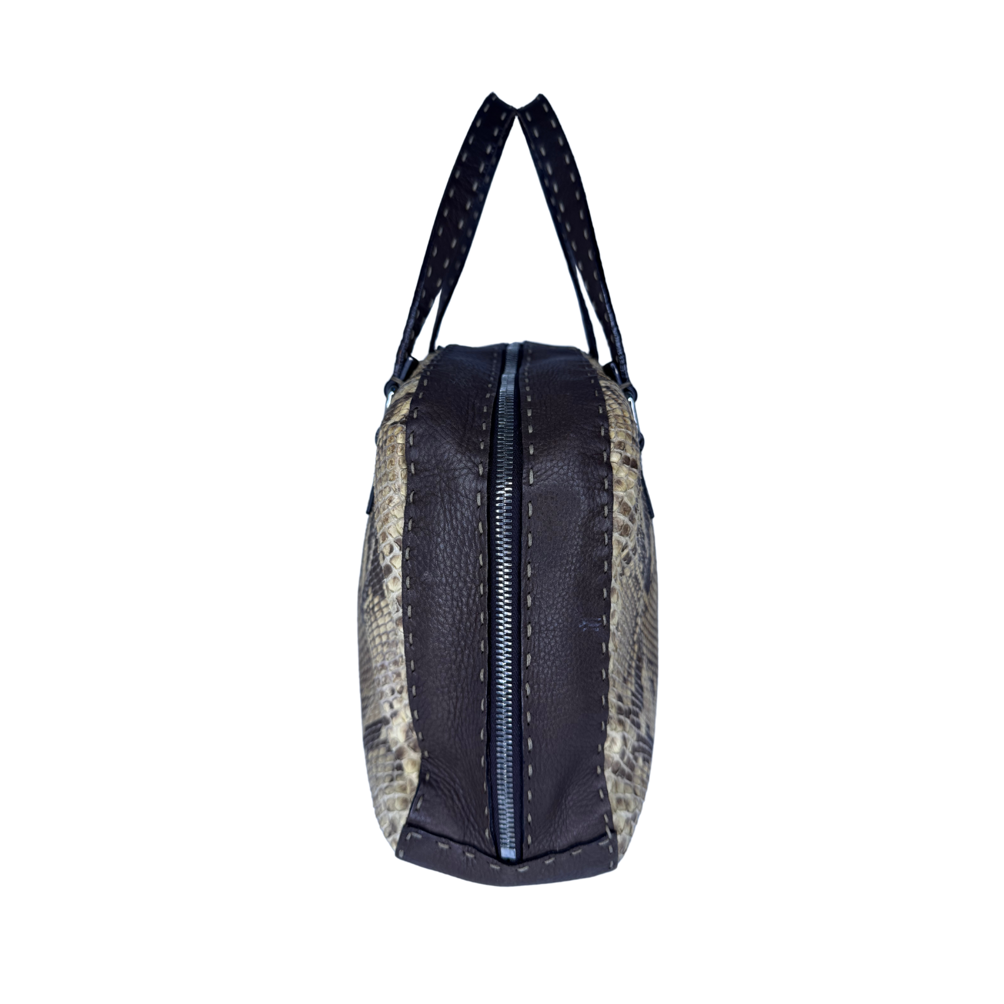 Fendi Selleria Snakeskin Leather Shoulder Bag