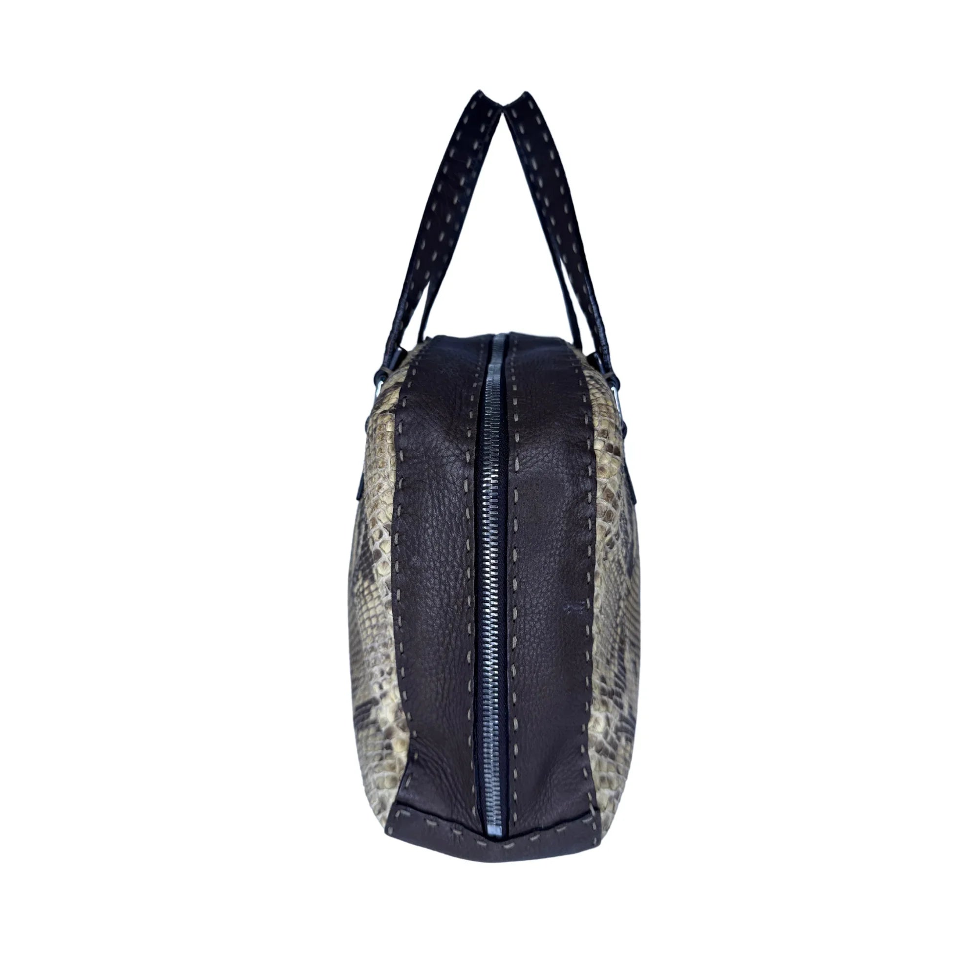 Fendi Selleria Snakeskin Leather Shoulder Bag