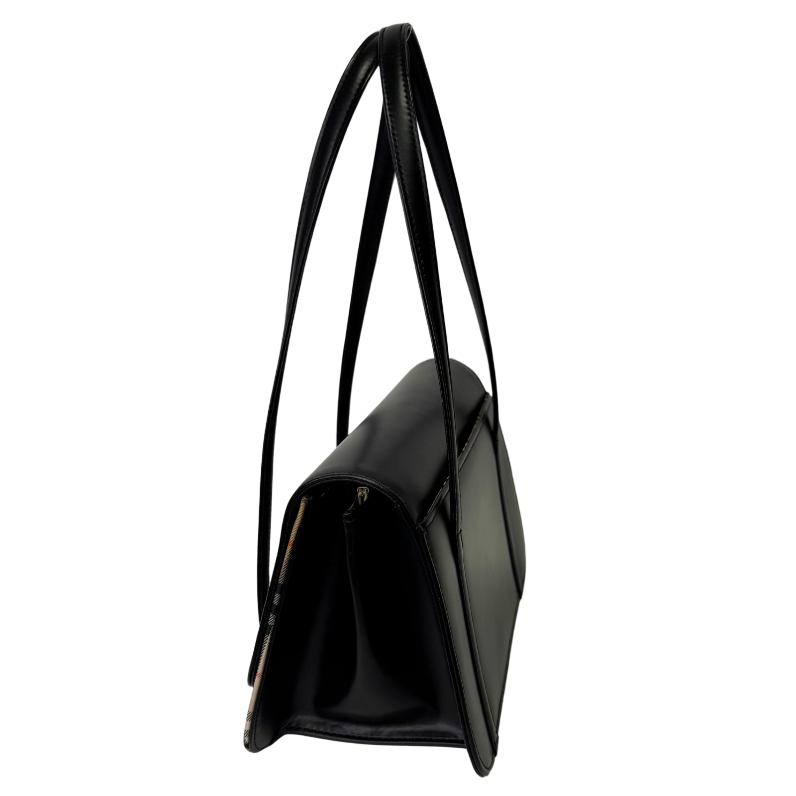 Burberry Nova Check Leather Flap Shoulder Bag
