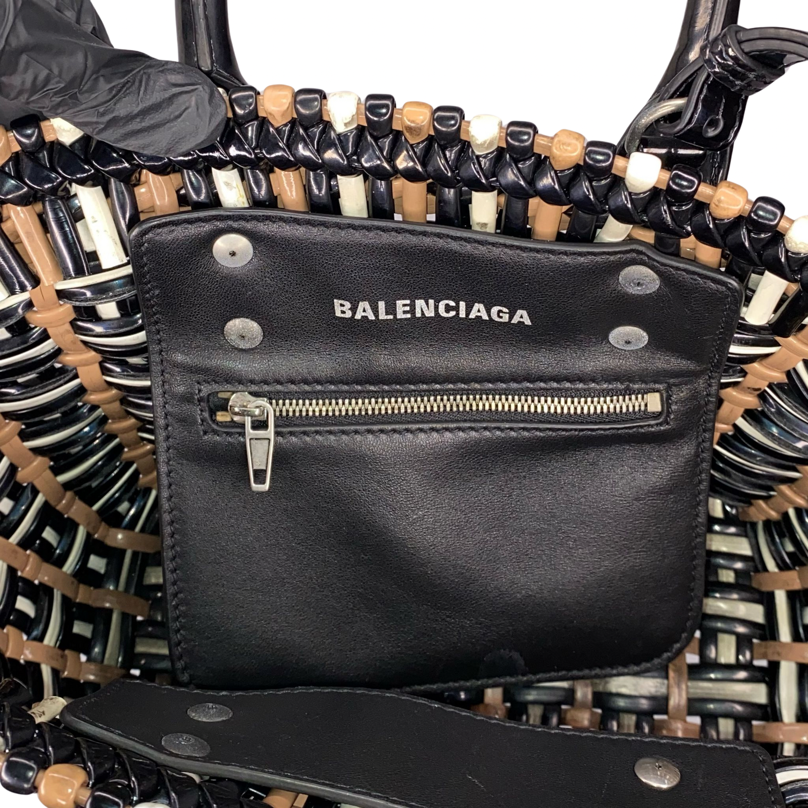Balenciaga Bistro Panier Vinyl Tote Bag Crossbody Bag