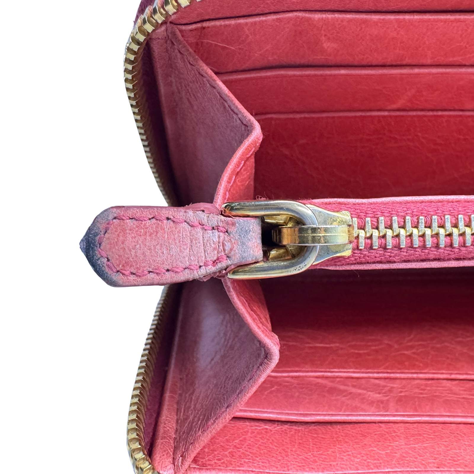 Prada Pink Leather Long Wallet with Zip Coin Compartment