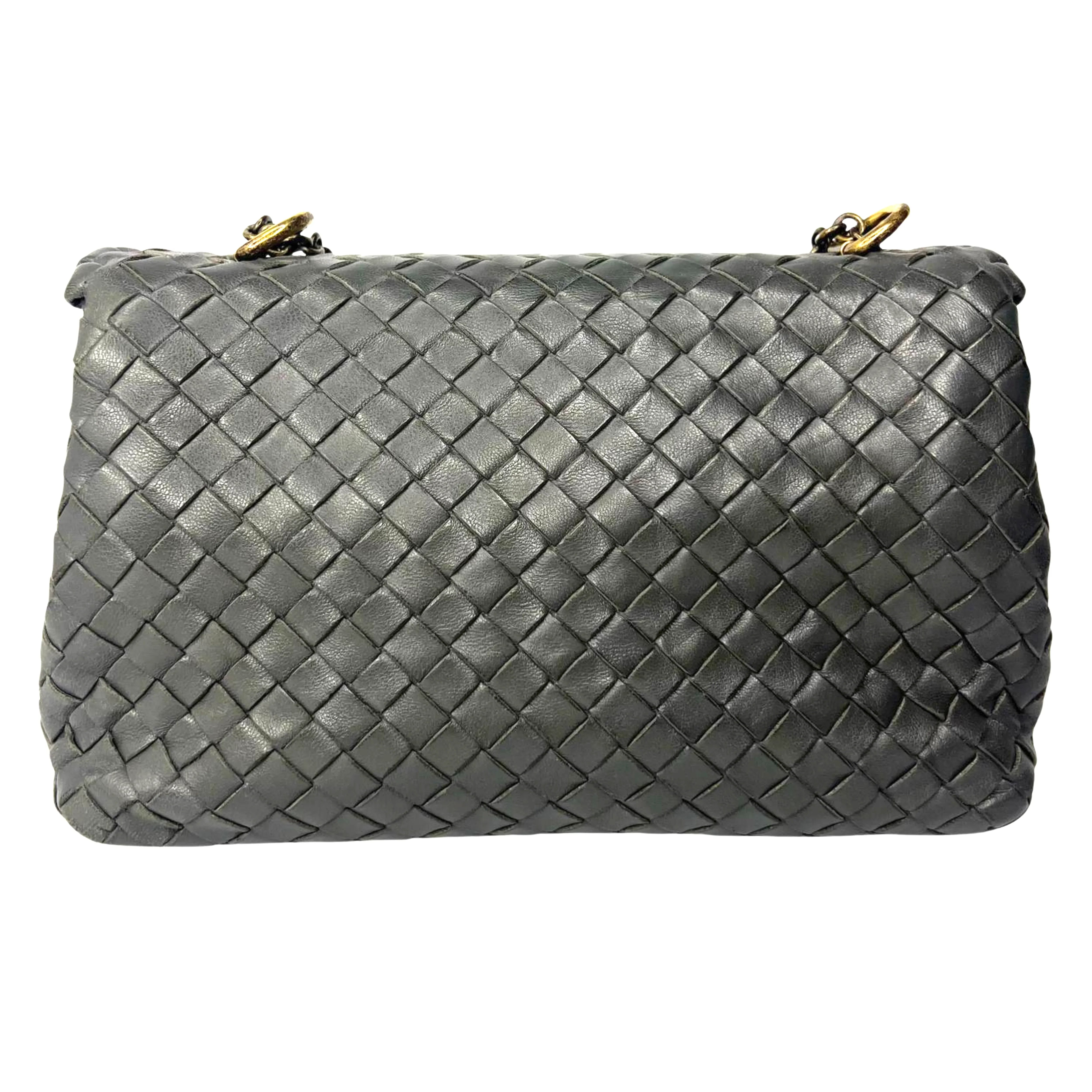 Bottega Veneta Nappa Intrecciato Medium Olimpia Bag – Steel Grey