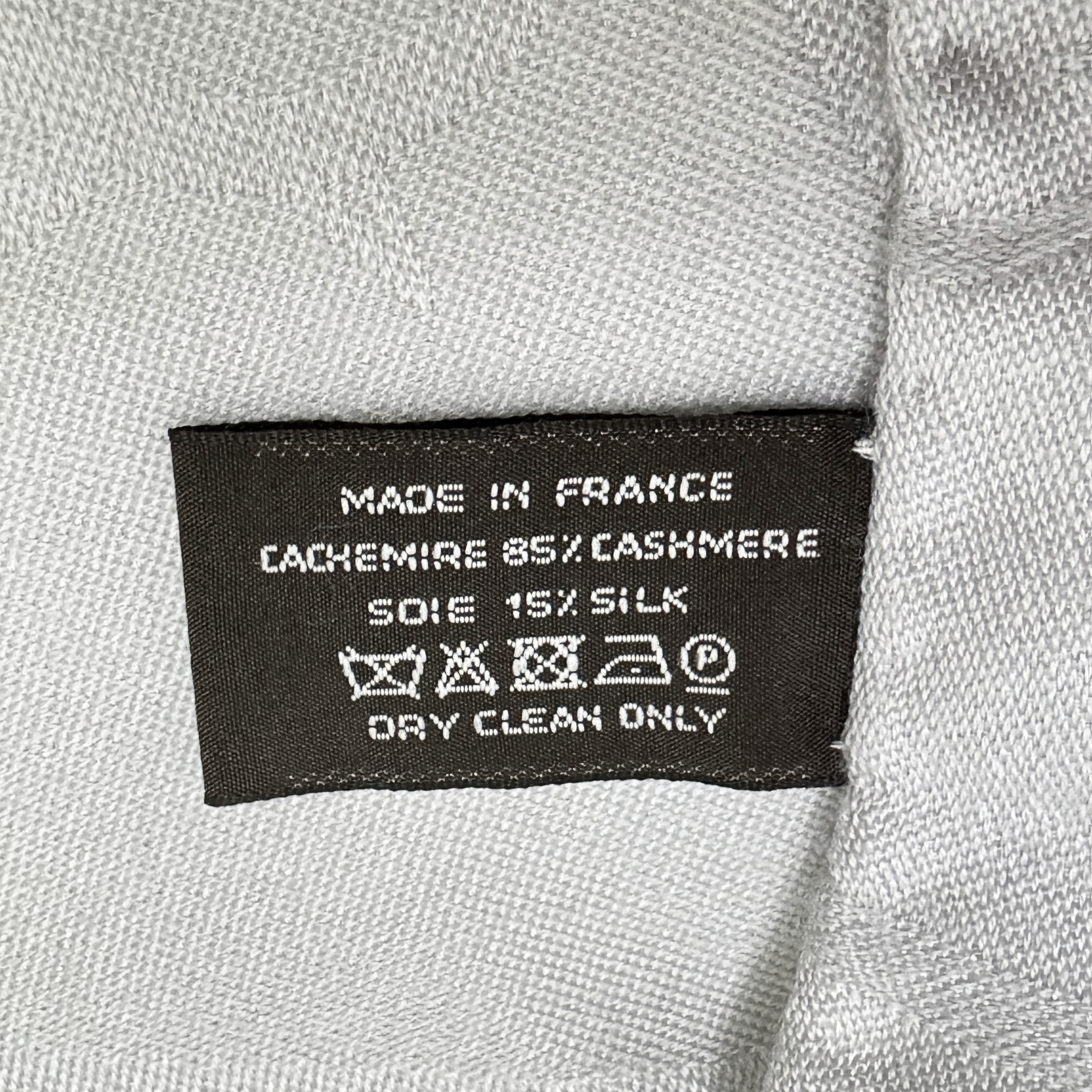 Hermès Silk Cashmere Scarf Grey