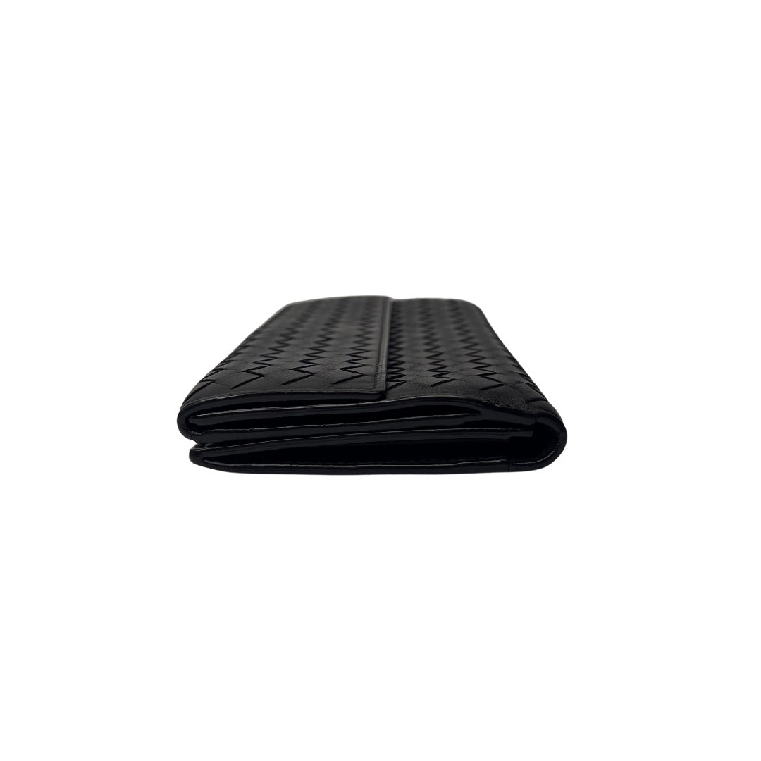 Bottega Veneta Nappa Intrecciato Continental Wallet Black
