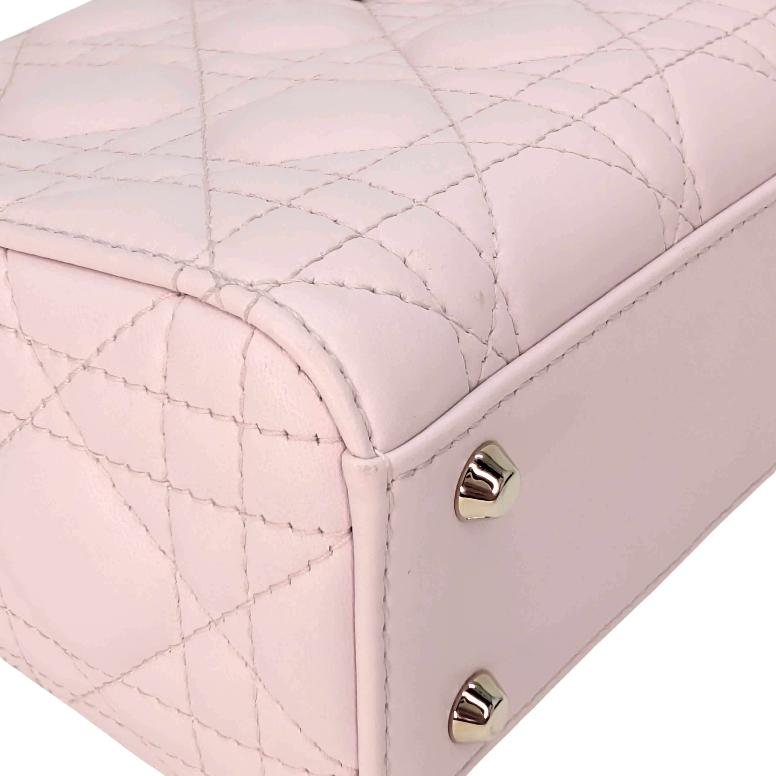 Dior Lady DIor Mini Cannage Powder Pink Bag