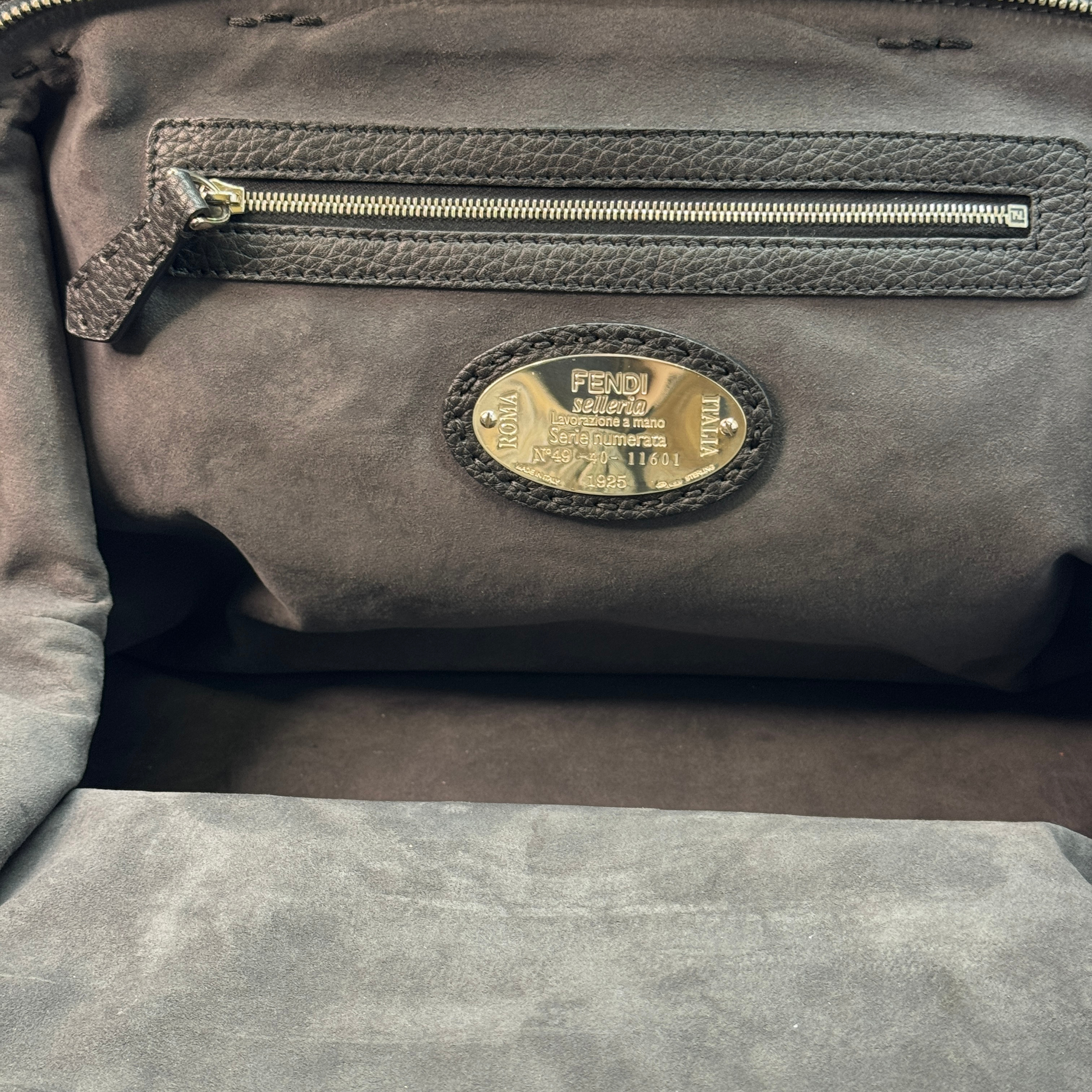 Fendi Cuoio Romano Selleria Adele 1328 Bag Black