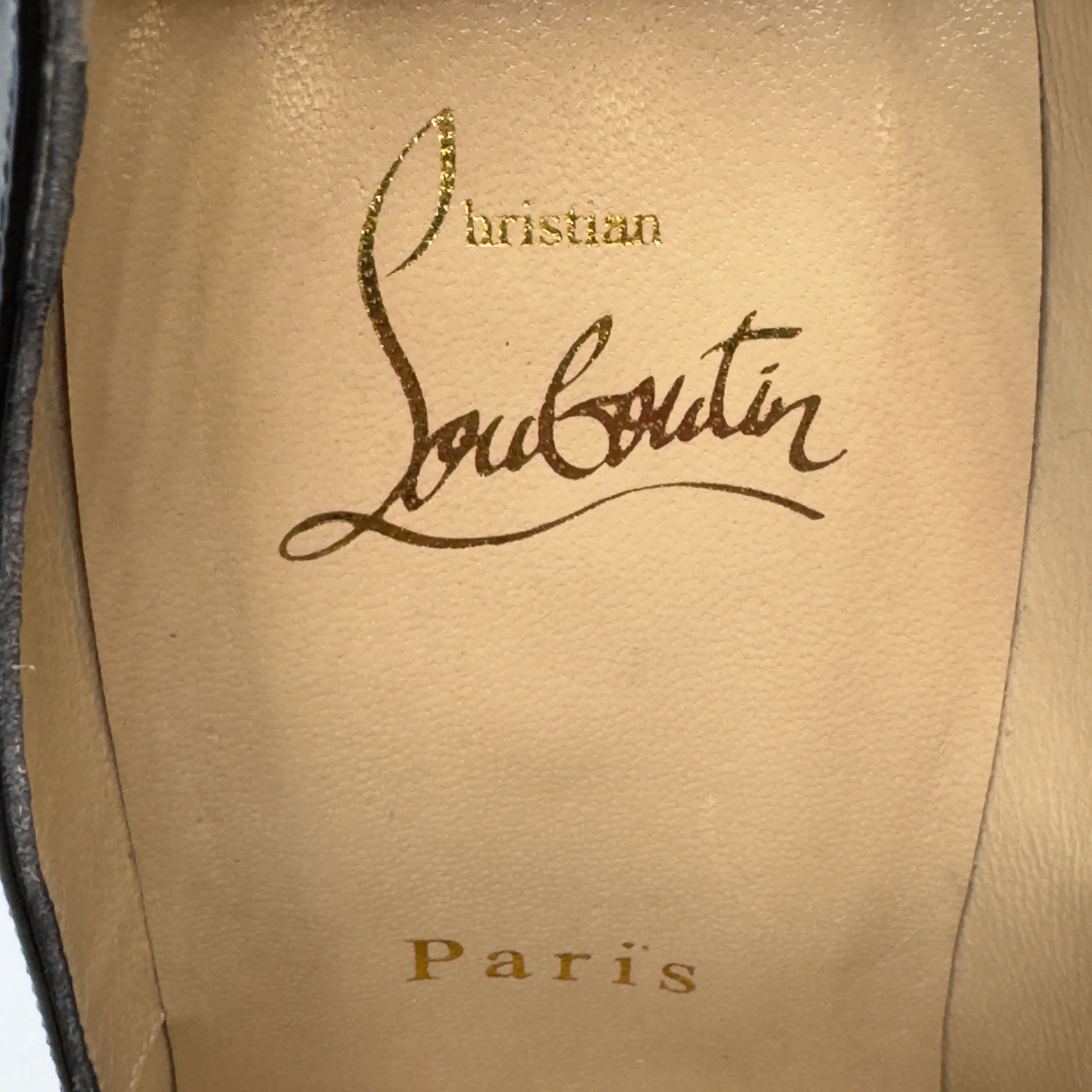 Christian Louboutin Lady Peep Red Bottom Pumps Black 38 - Lost Designer