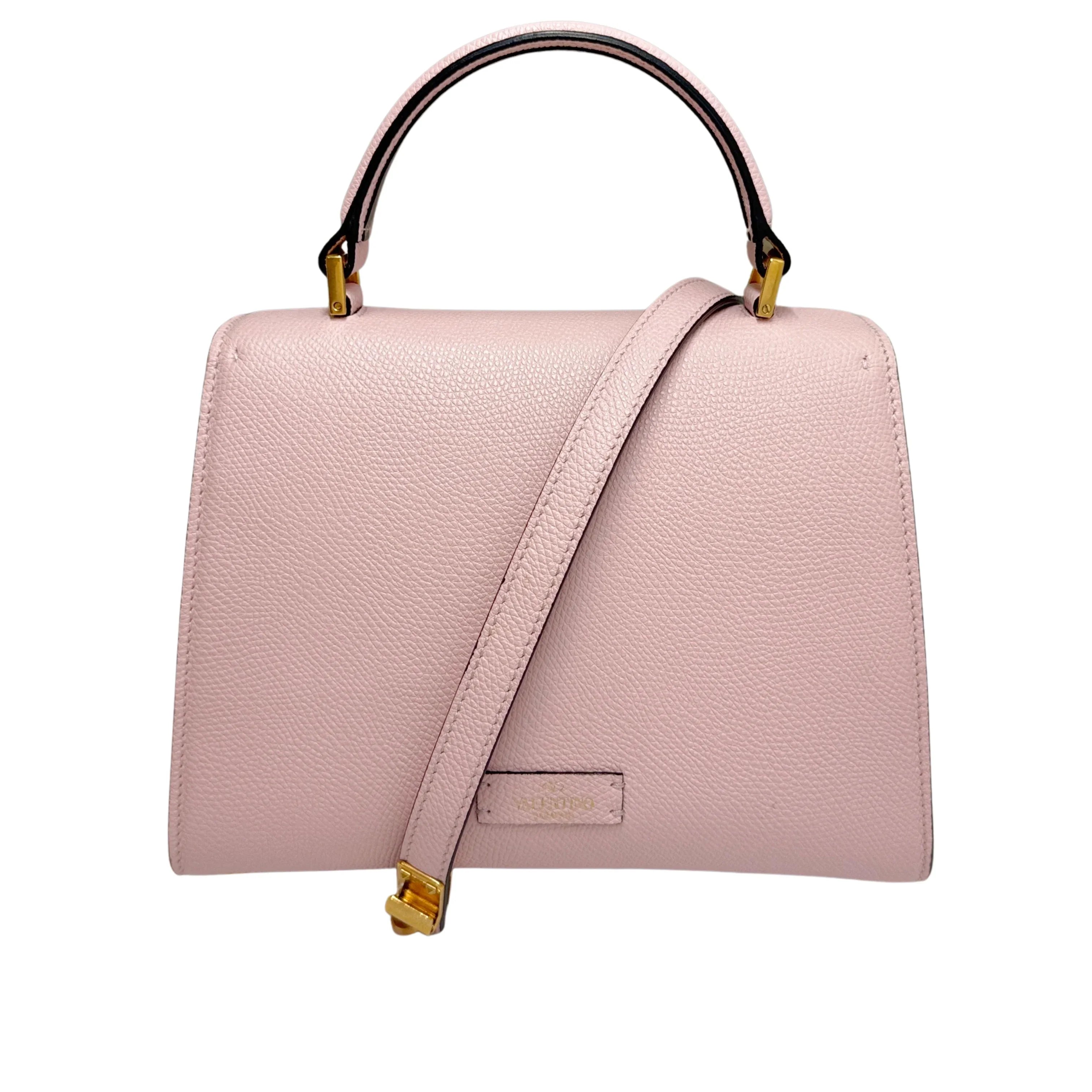 Valentino Garavani Small VSling Shoulder Bag Leather Pink - Lost Designer