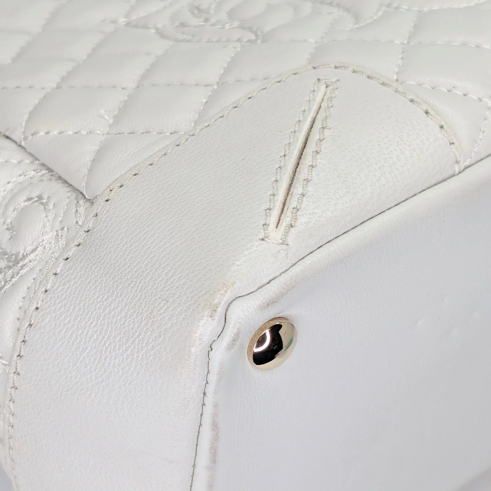 Versace Vanitas Barocco Handbag White - Lost Designer