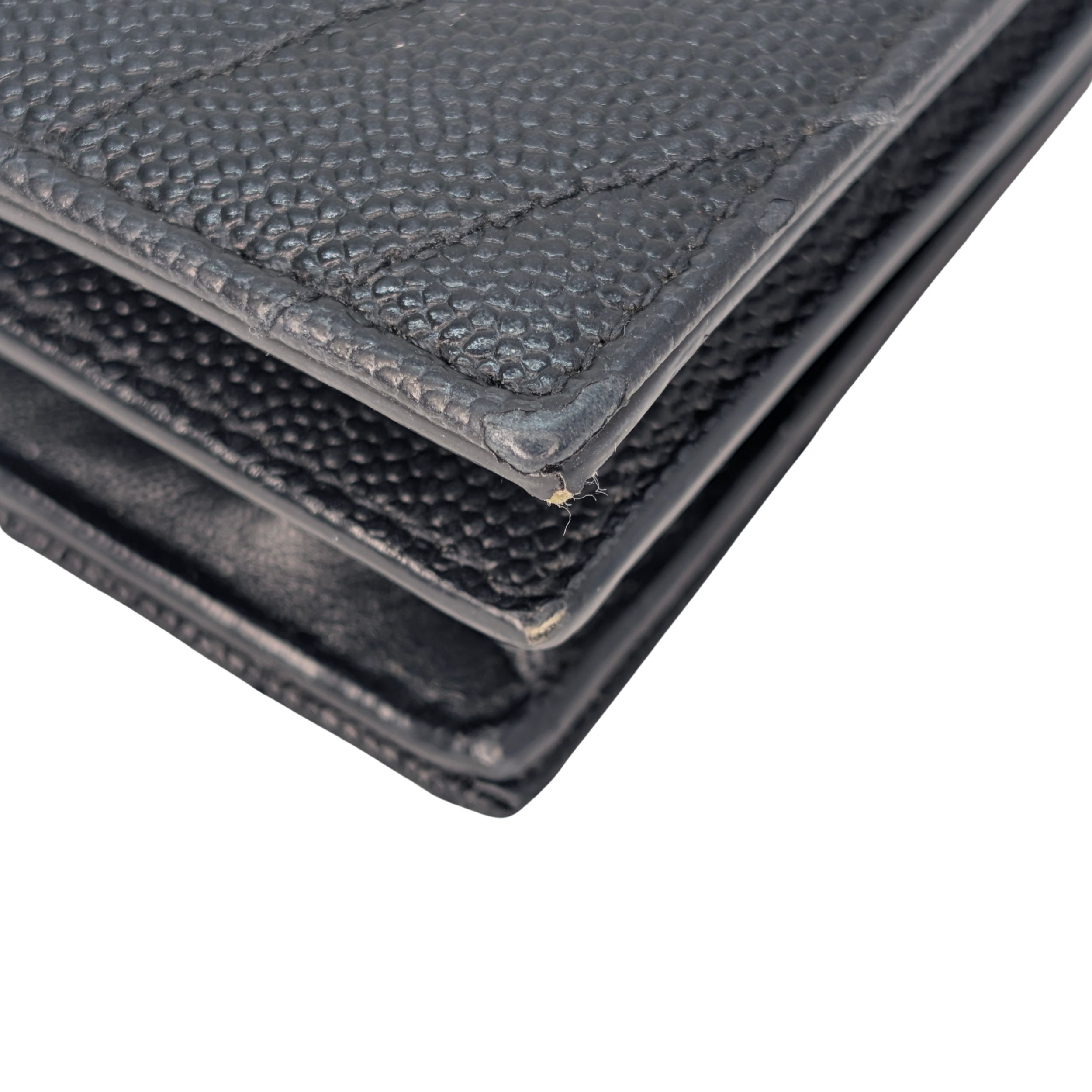 Yves Saint Laurent Cassandre Metalasse Wallet Black