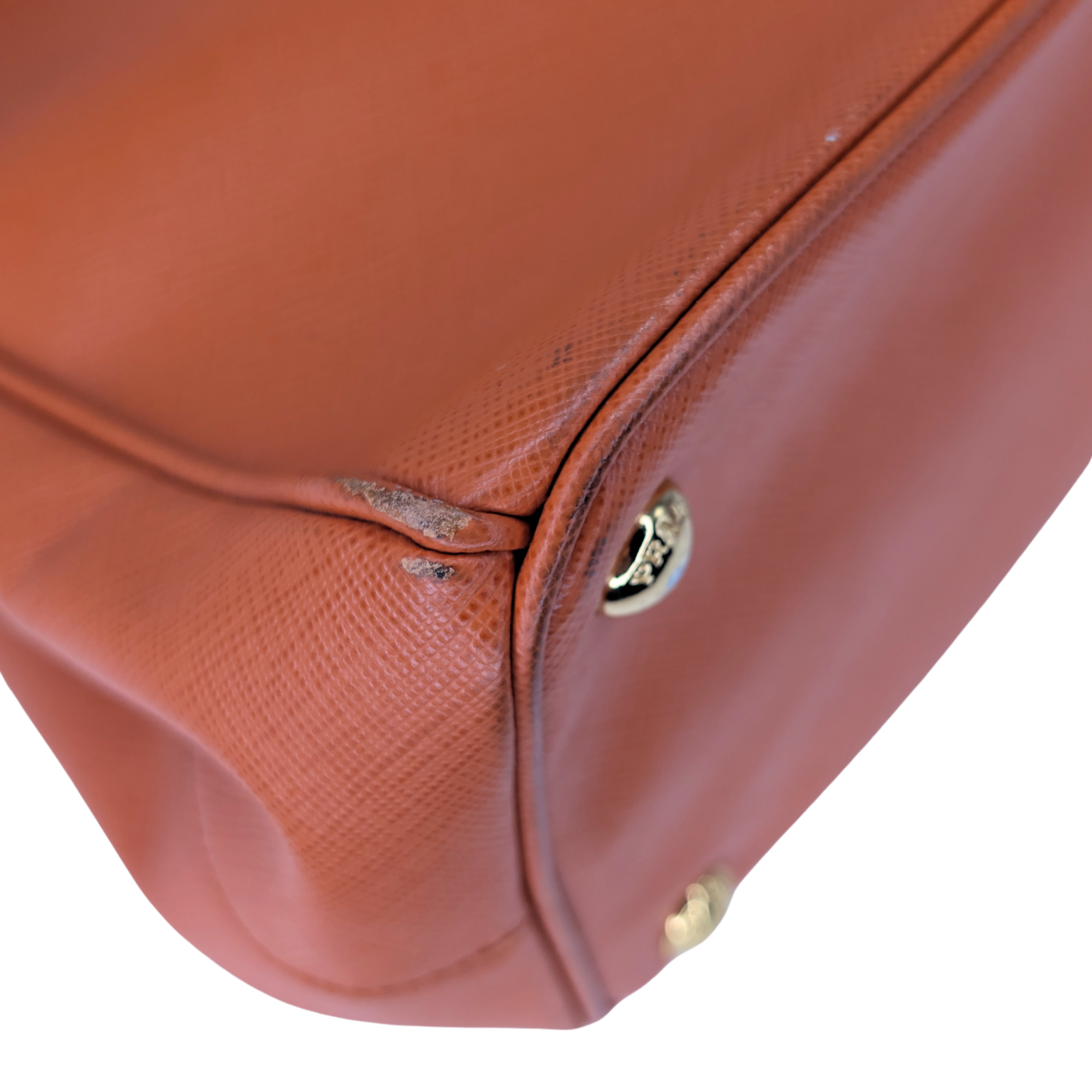 Prada Galleria Handbag Saffiano Leather Orange