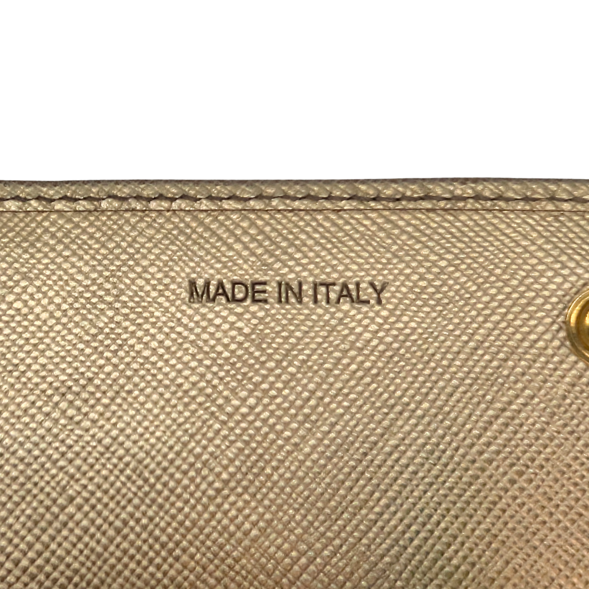 Prada Saffiano Metal Continental Wallet Gold