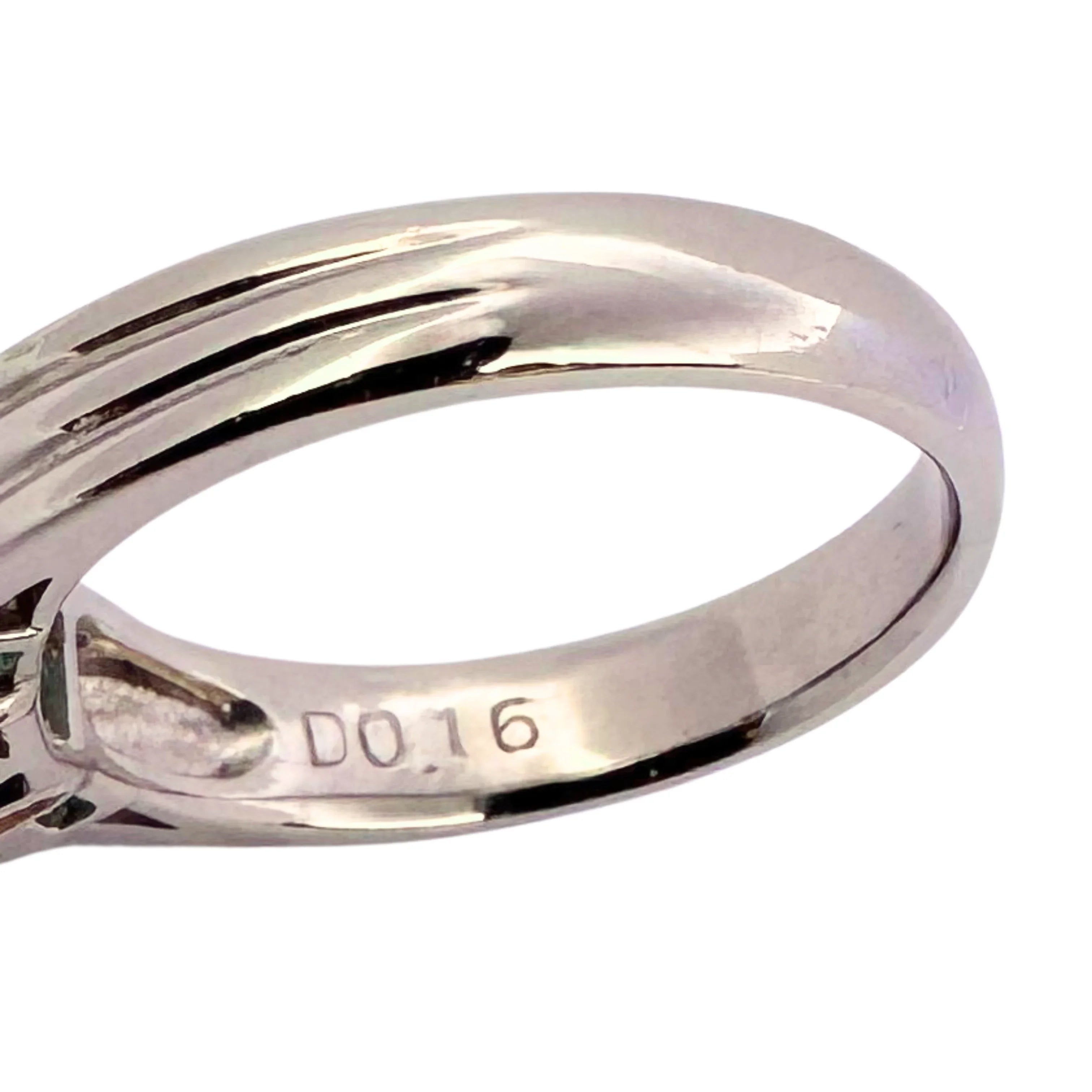 Platinum 900 Natural Emerald 1.12CT & Diamond 0.16CT Three Stone Ring SIZE P½ - Lost Designer