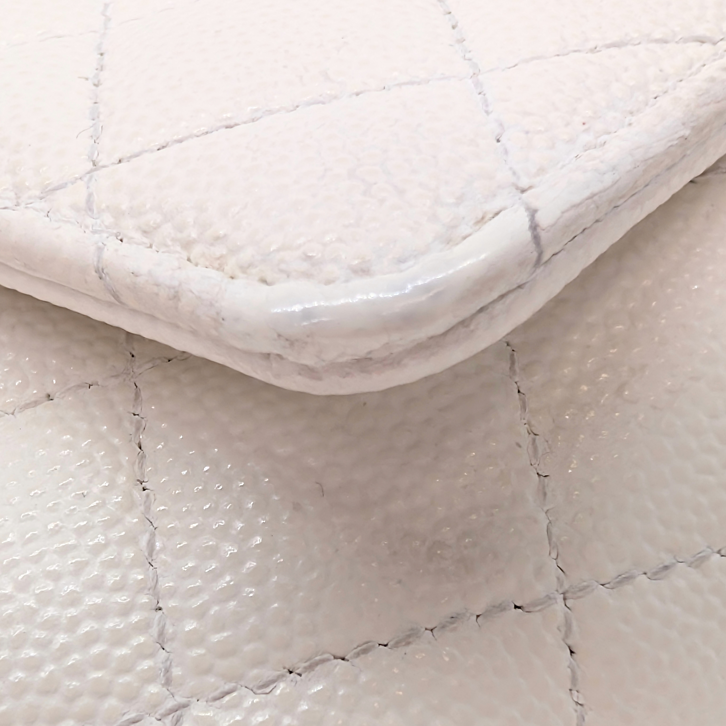Chanel Sunglasses Quilted Caviar Sunglasses Case Bag White
