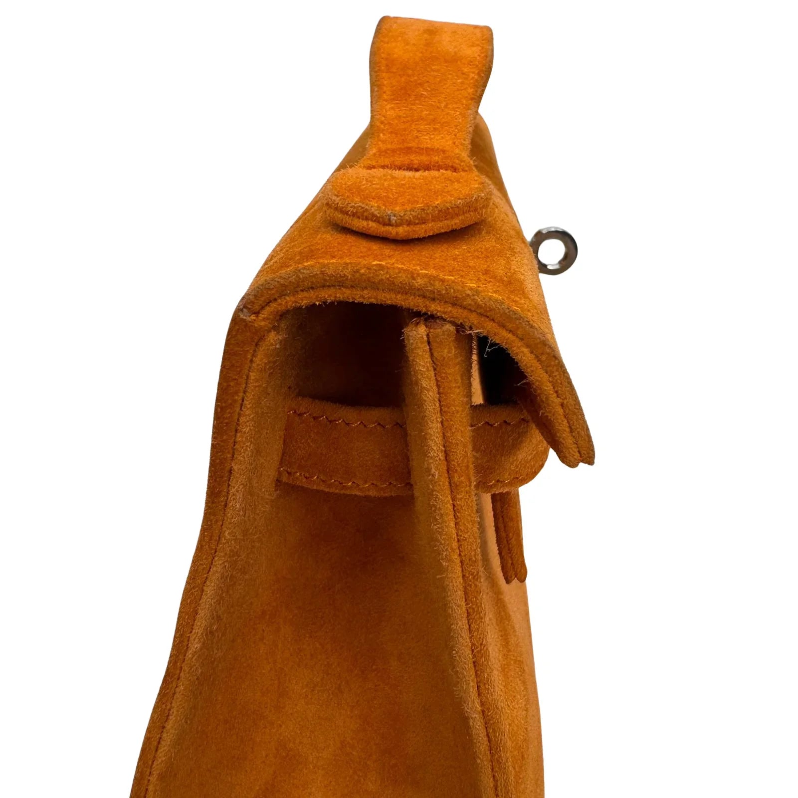 Hermès Kelly Pochette Orange H Veau Doblis Suede PWH ☐ I Stamp - Lost Designer