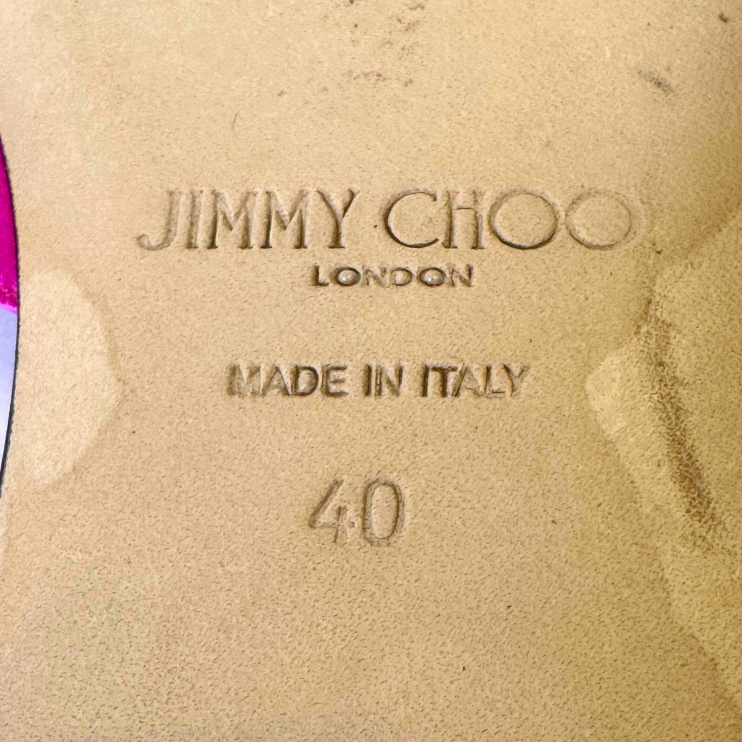 Jimmy Choo fuchisca satin flats , 40