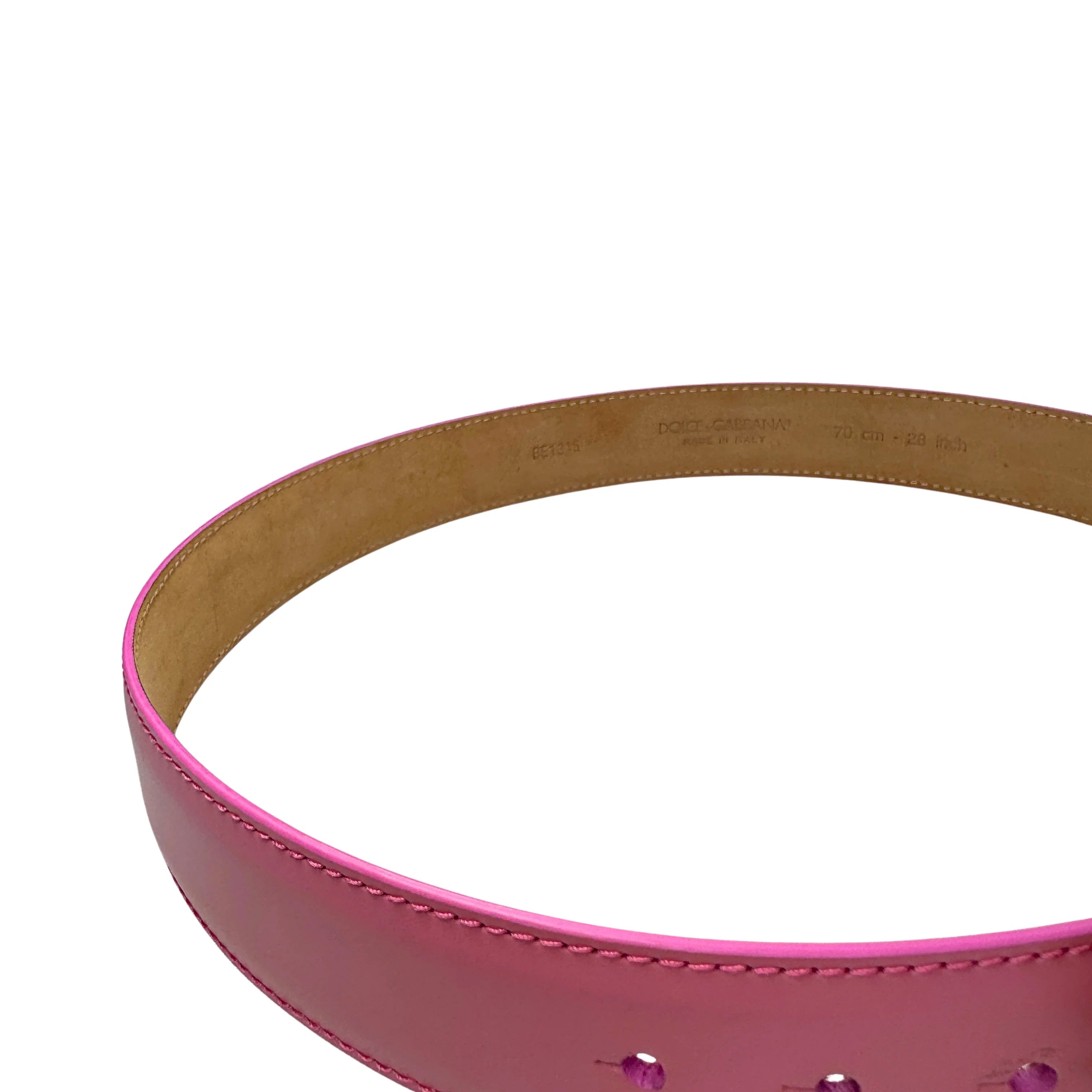 Dolce & Gabbana Devotion Belt Leather Pink - Lost Designer