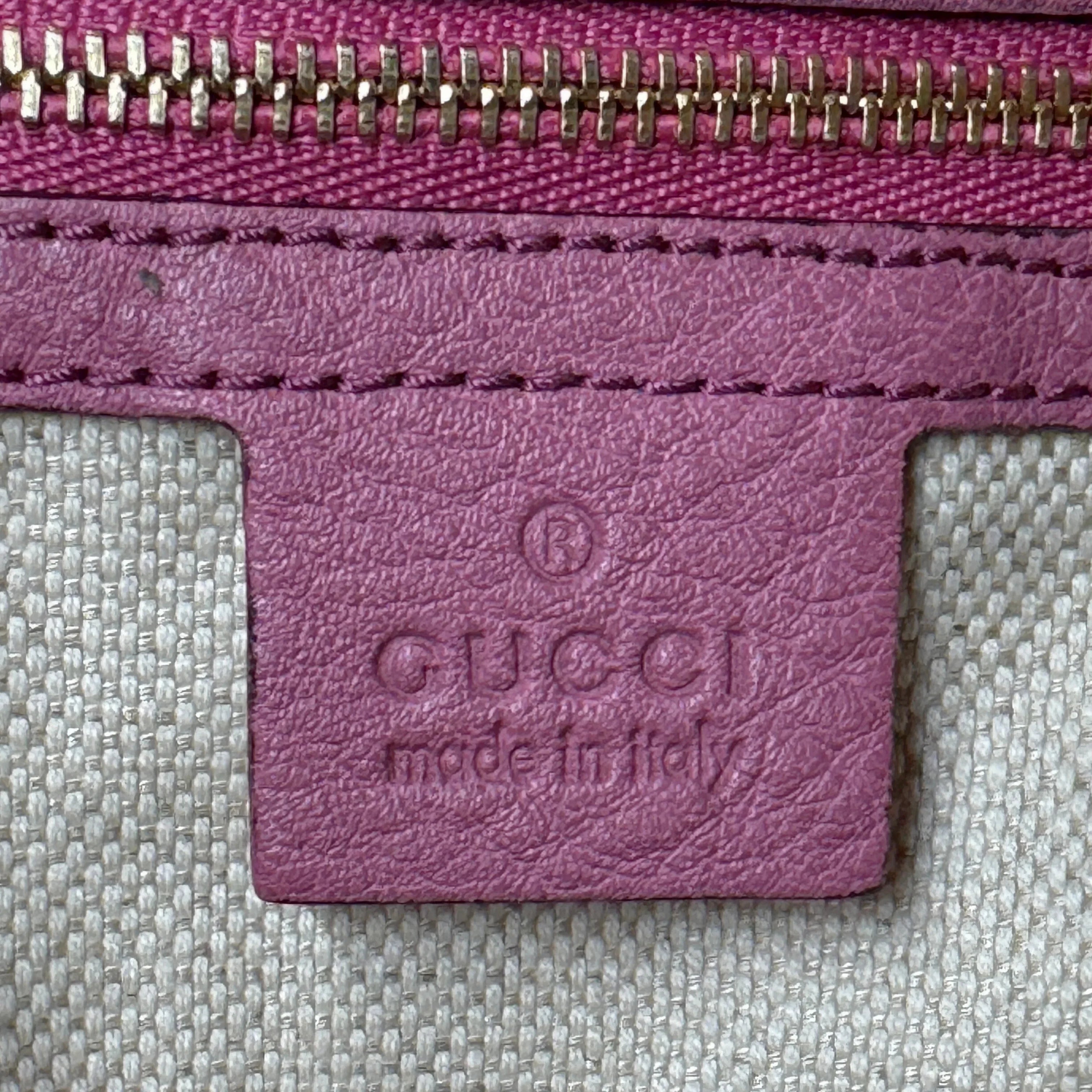 Gucci Pebbled Calfskin Medium Soho Shoulder Bag Fresia Rose - Lost Designer