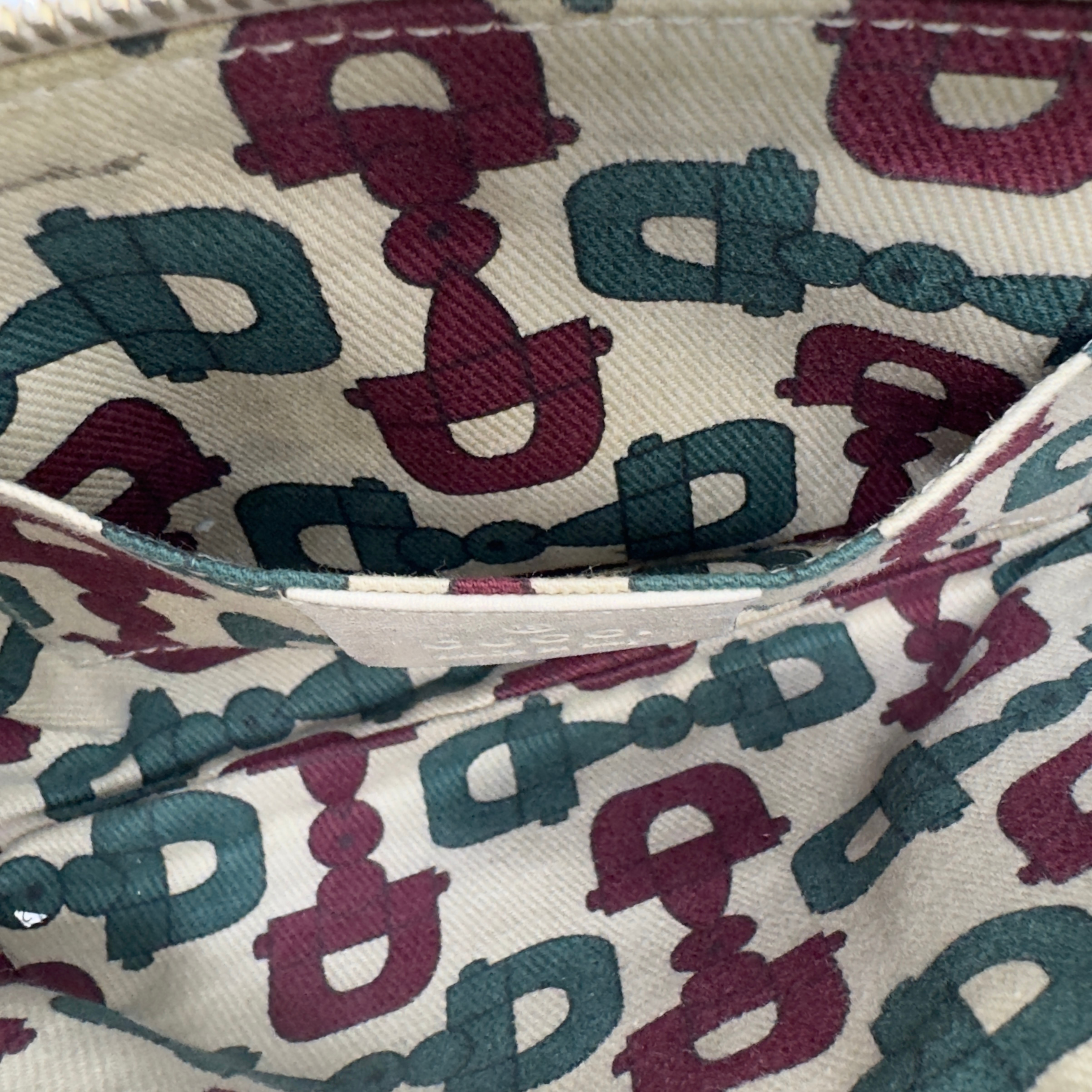 Gucci Monogram Small Pochette Clutch Bag Leather Beige