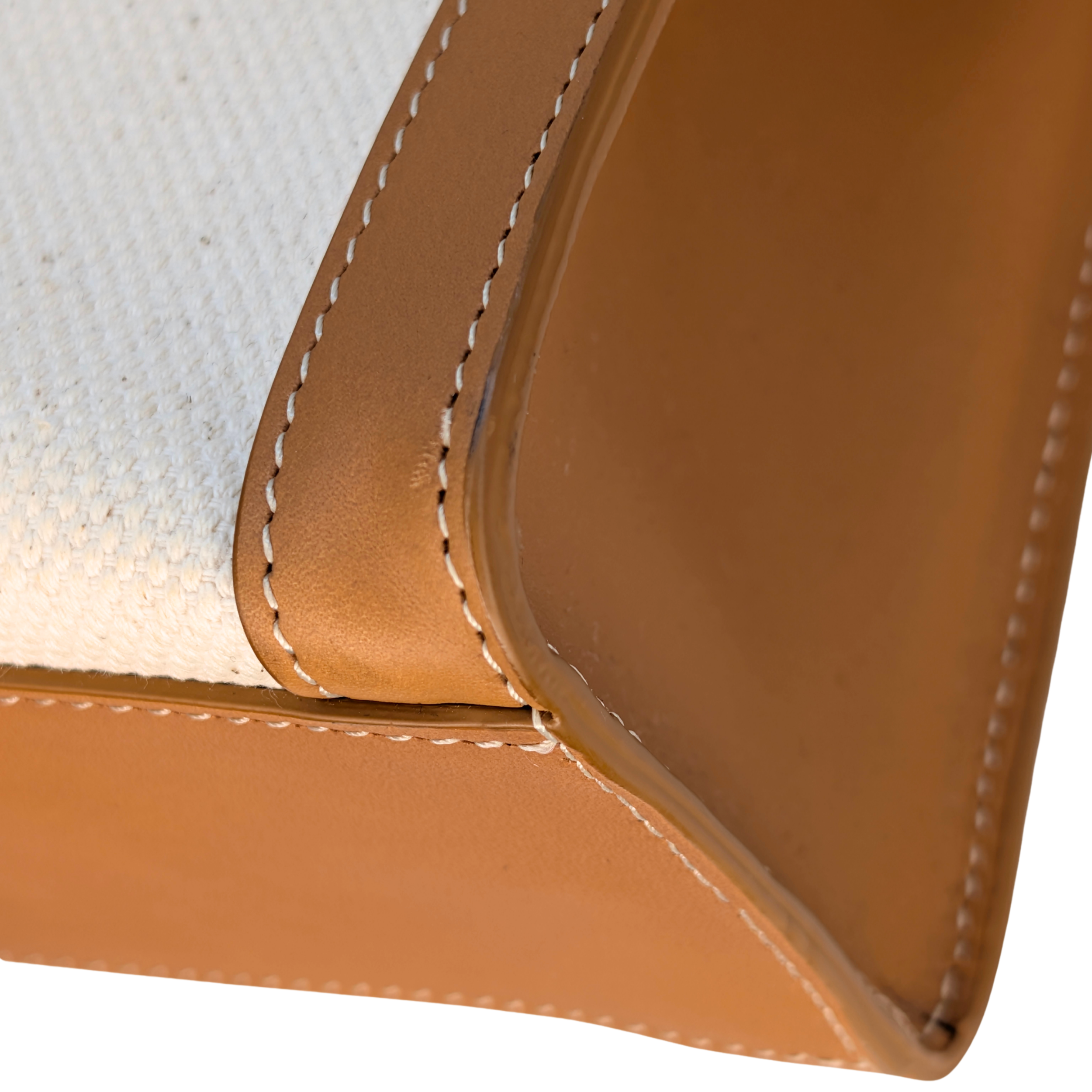 Celine Leather X Canvas Cabas Vertical Tote Bag Large